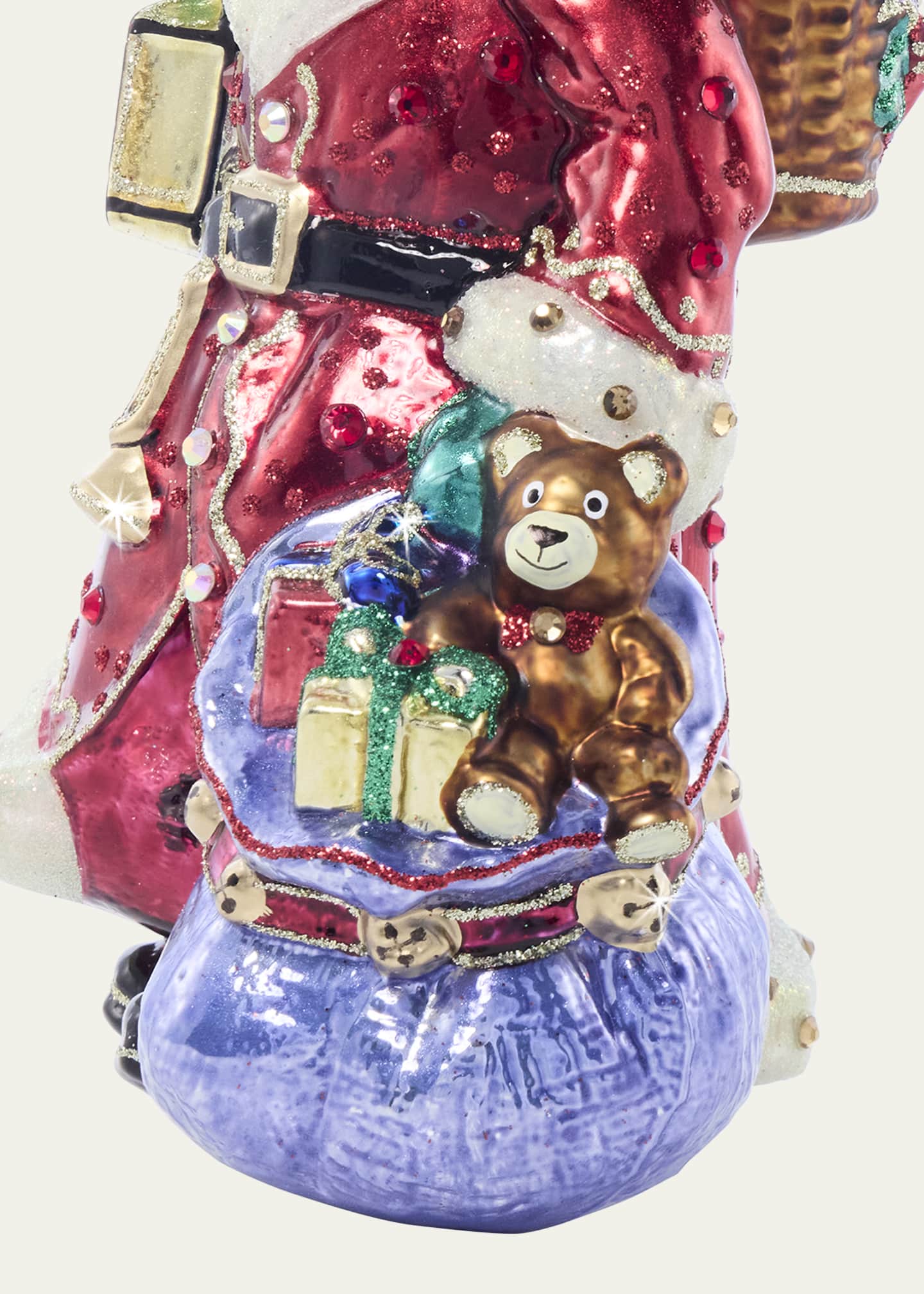 Jay Strongwater Bountiful Santa Glass Christmas Ornament Image 4 of 6