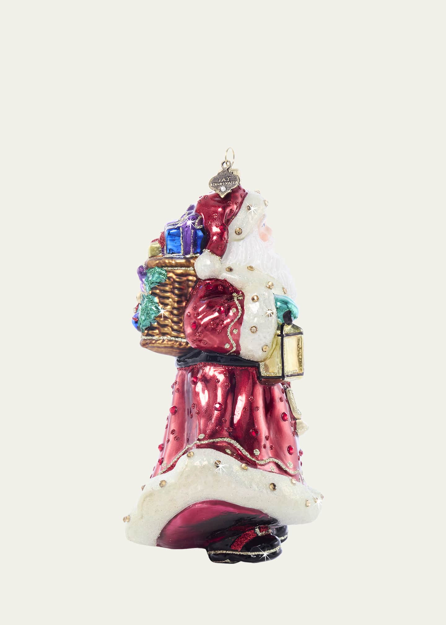 Jay Strongwater Bountiful Santa Glass Christmas Ornament Image 5 of 6