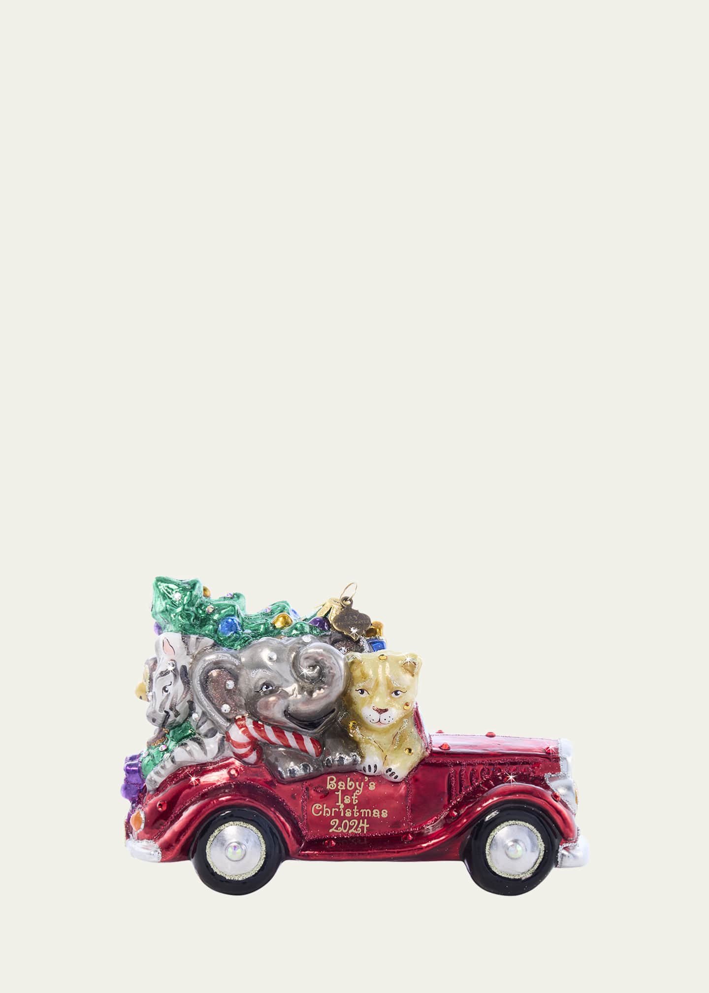 Jay Strongwater Baby's First Ride Glass Christmas Ornament Image 3 of 5