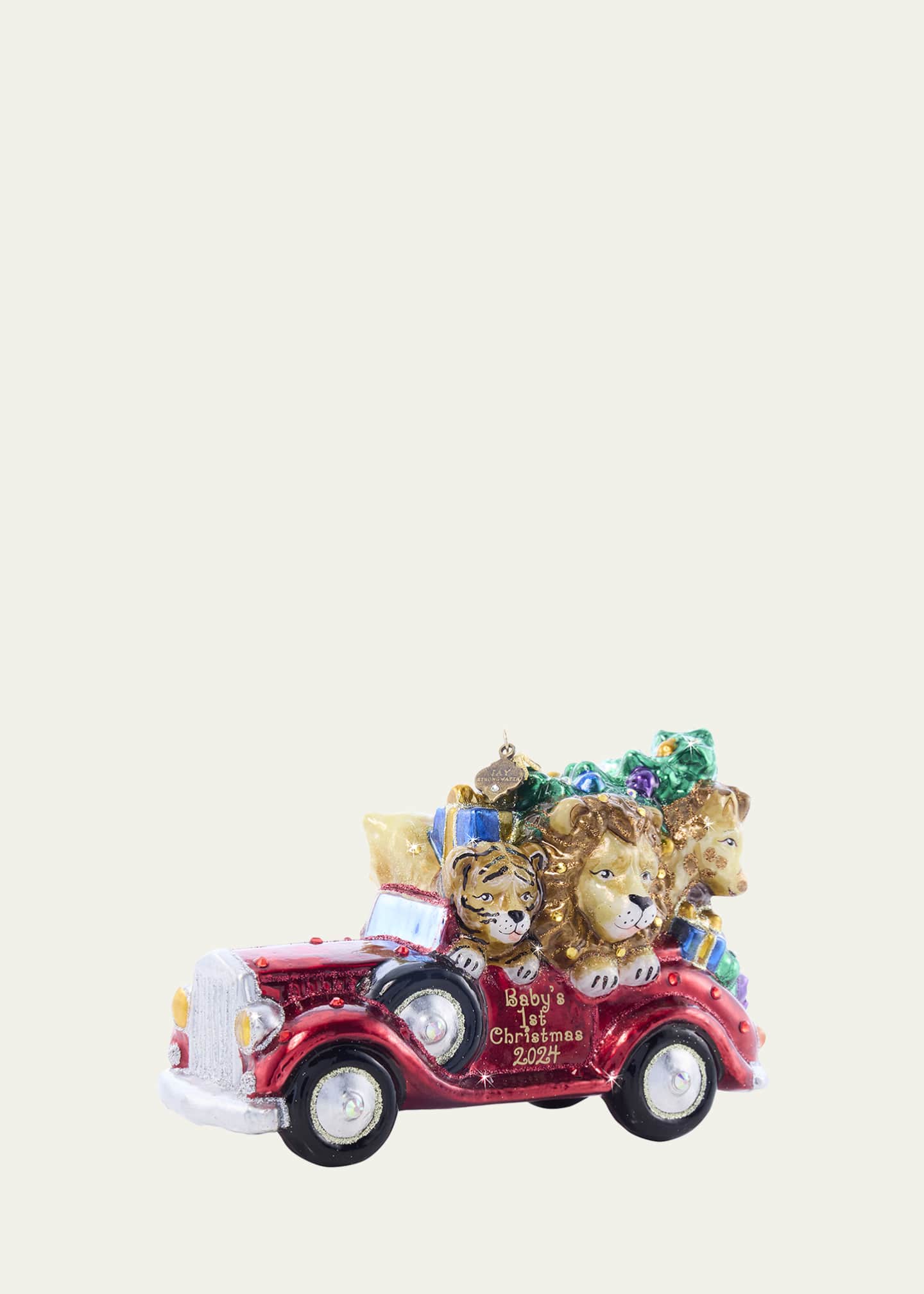 Jay Strongwater Baby's First Ride Glass Christmas Ornament Image 4 of 5