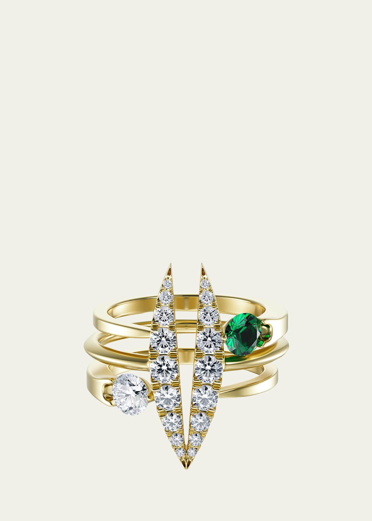 KAMAL Lotus Bloom Trio Rings, Set of 3 Image 1 of 4