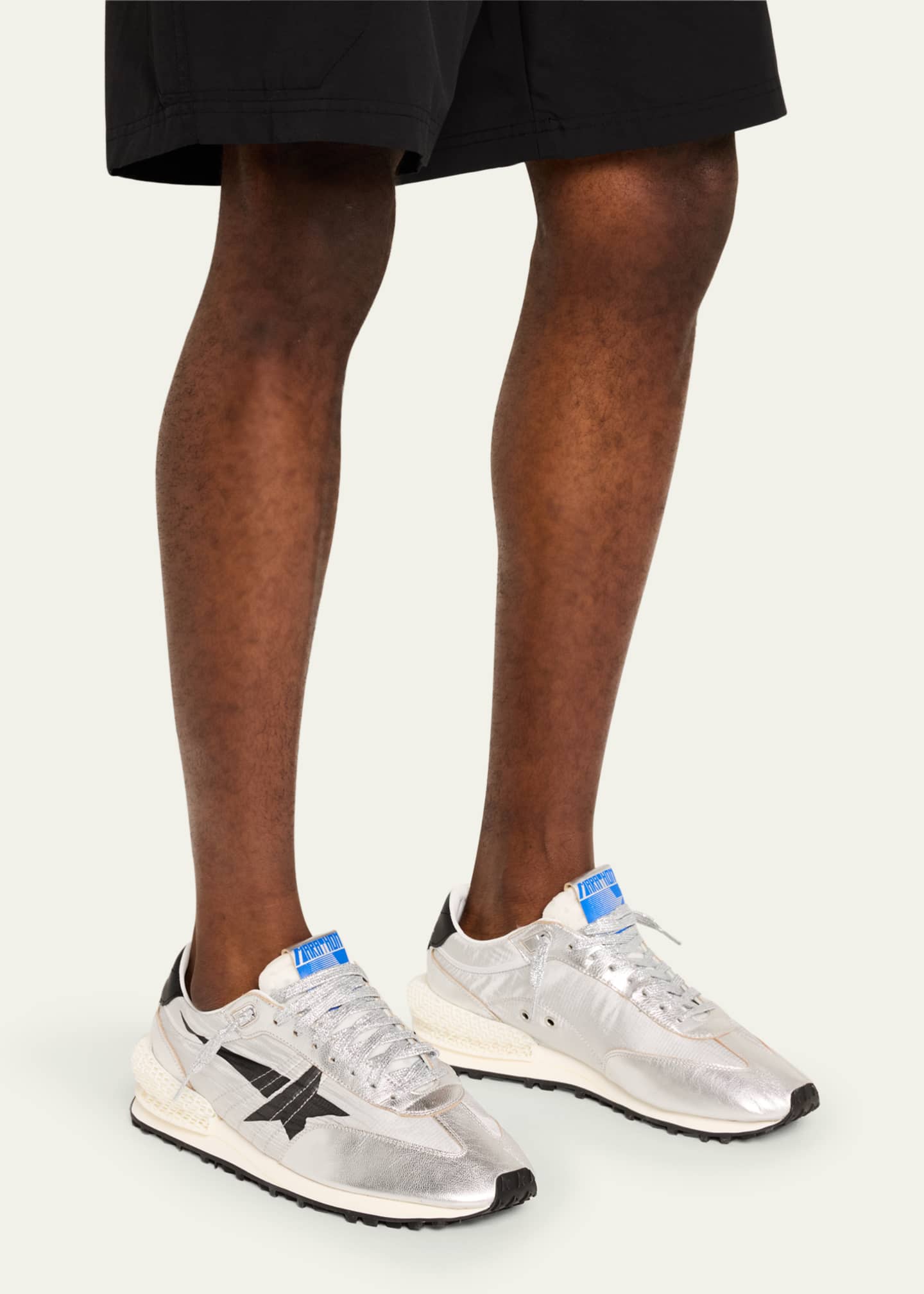 Golden Goose Men's Marathon Nylon and Leather Low-Top Sneakers Image 2 of 6