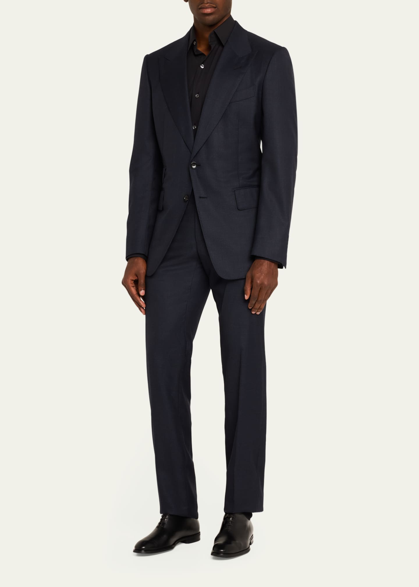 Bergdorf Goodman Men's Calf Leather Oxfords Image 3 of 5