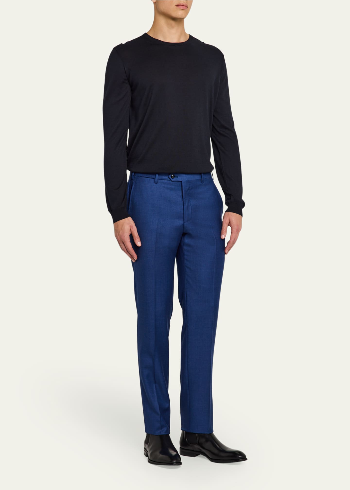 Bergdorf Goodman Men's Calf Leather Chelsea Boots Image 3 of 6