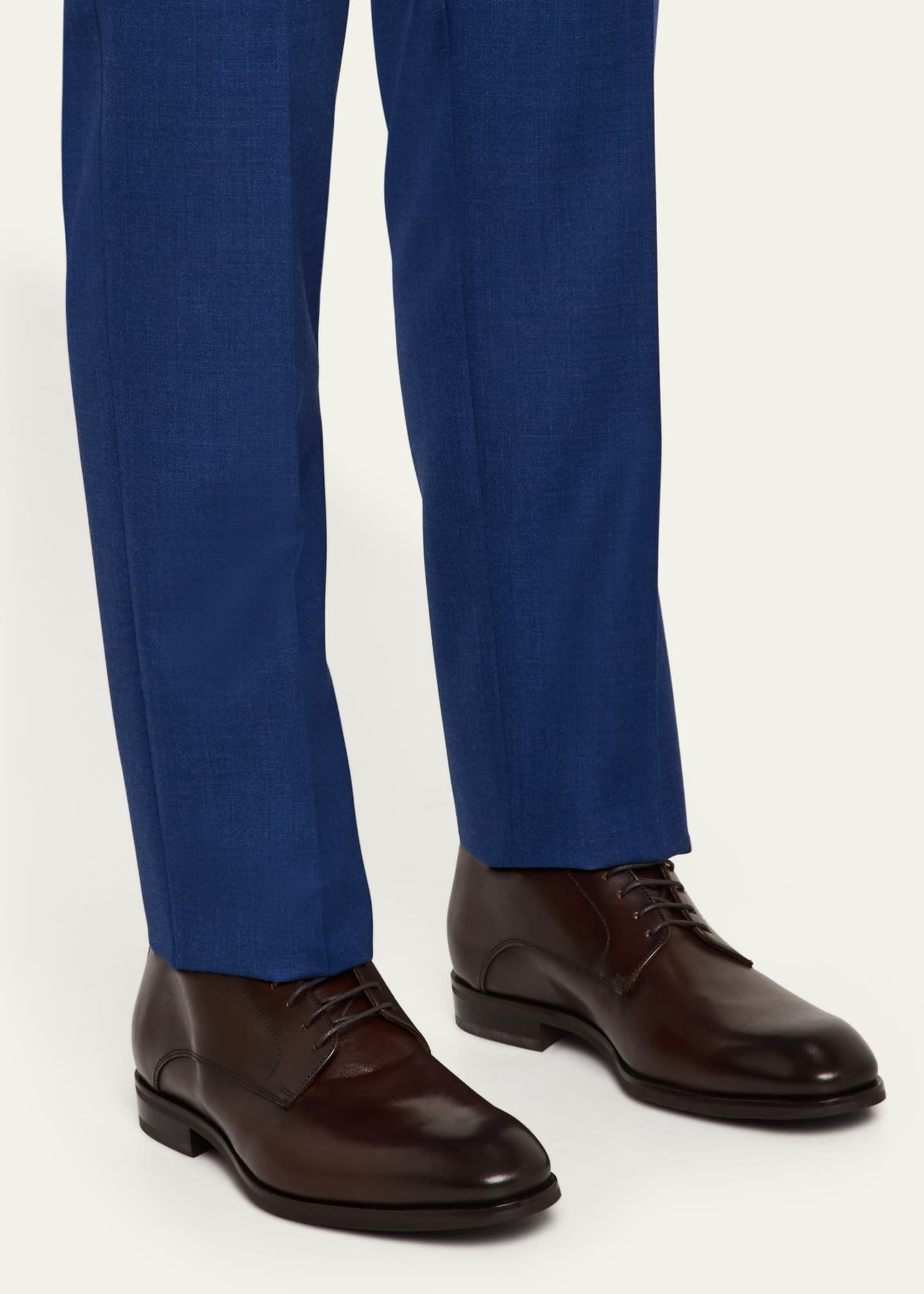 Bergdorf Goodman Men's Calf Leather Derby Shoes Image 2 of 6