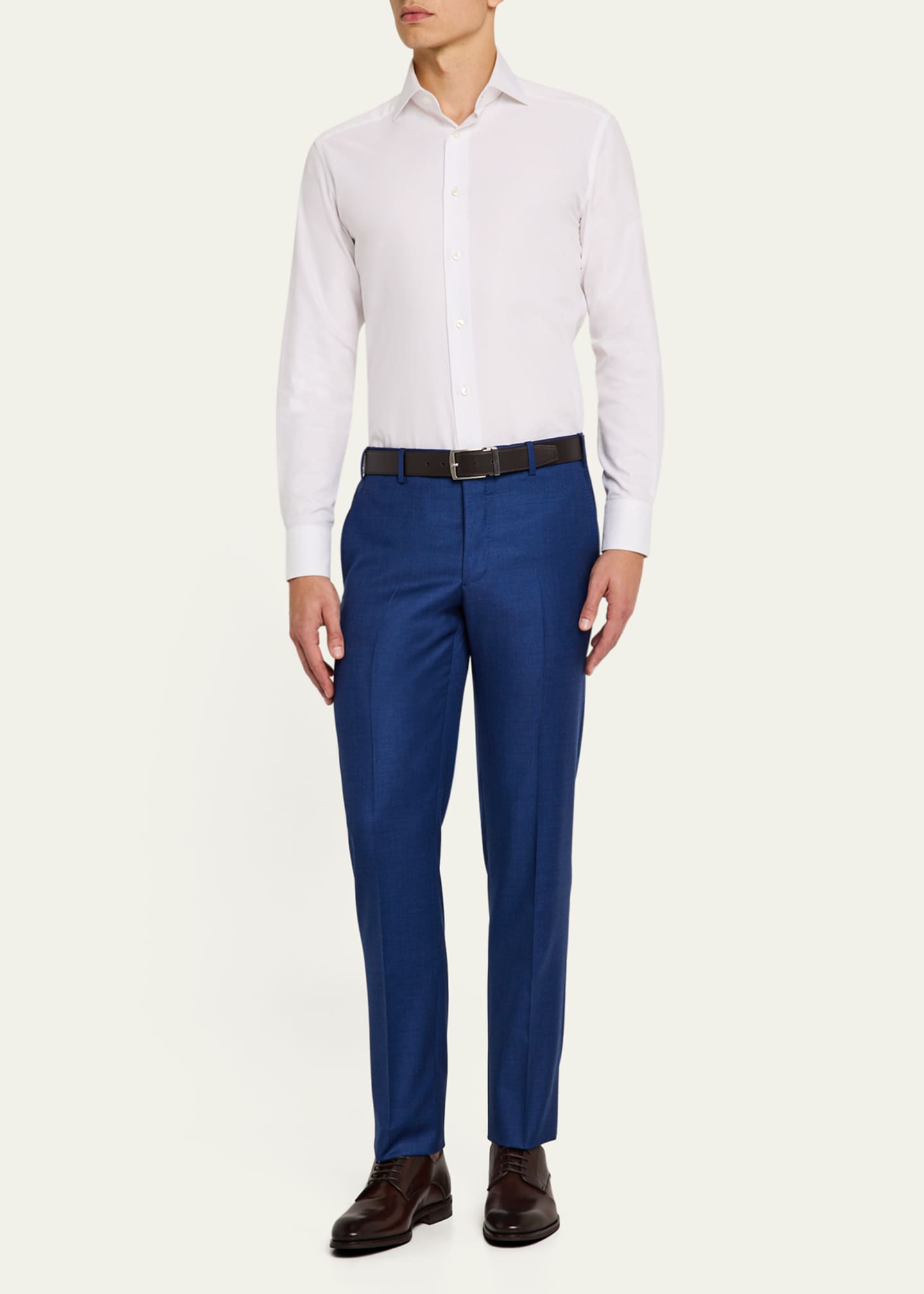 Bergdorf Goodman Men's Calf Leather Derby Shoes Image 3 of 6