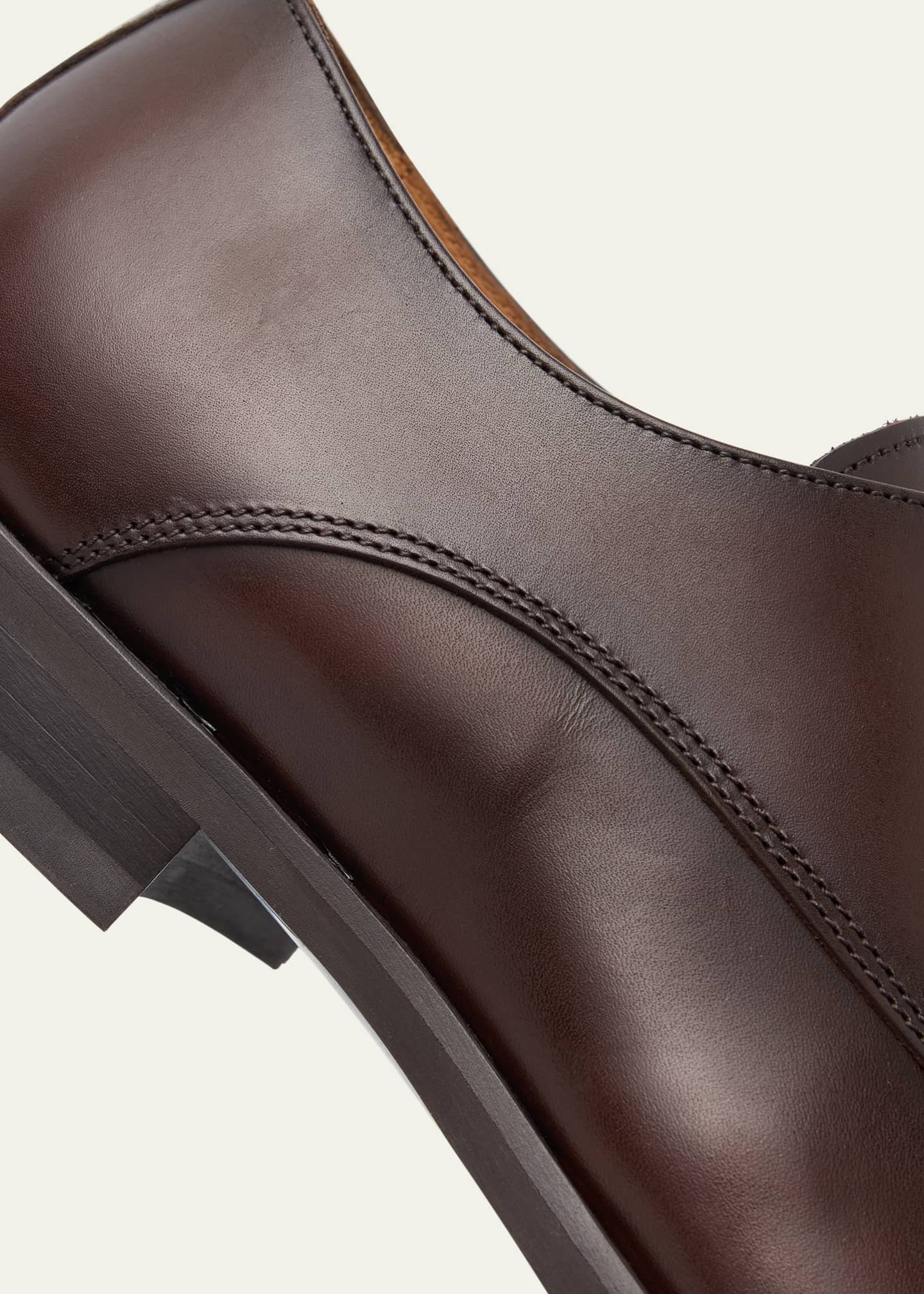 Bergdorf Goodman Men's Calf Leather Derby Shoes Image 5 of 6