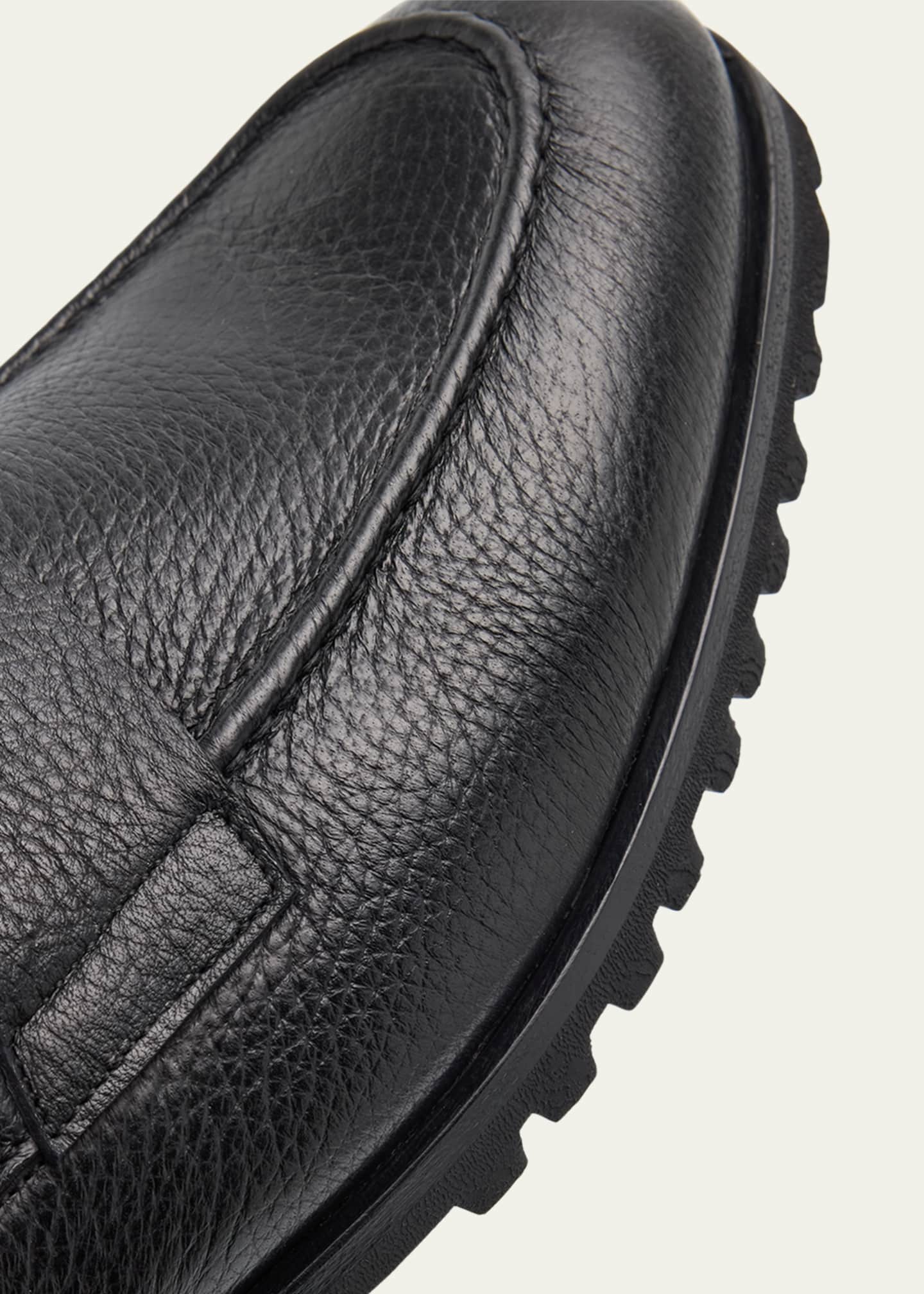 Bergdorf Goodman Men's Deerskin Lug Sole Penny Loafers Image 5 of 6