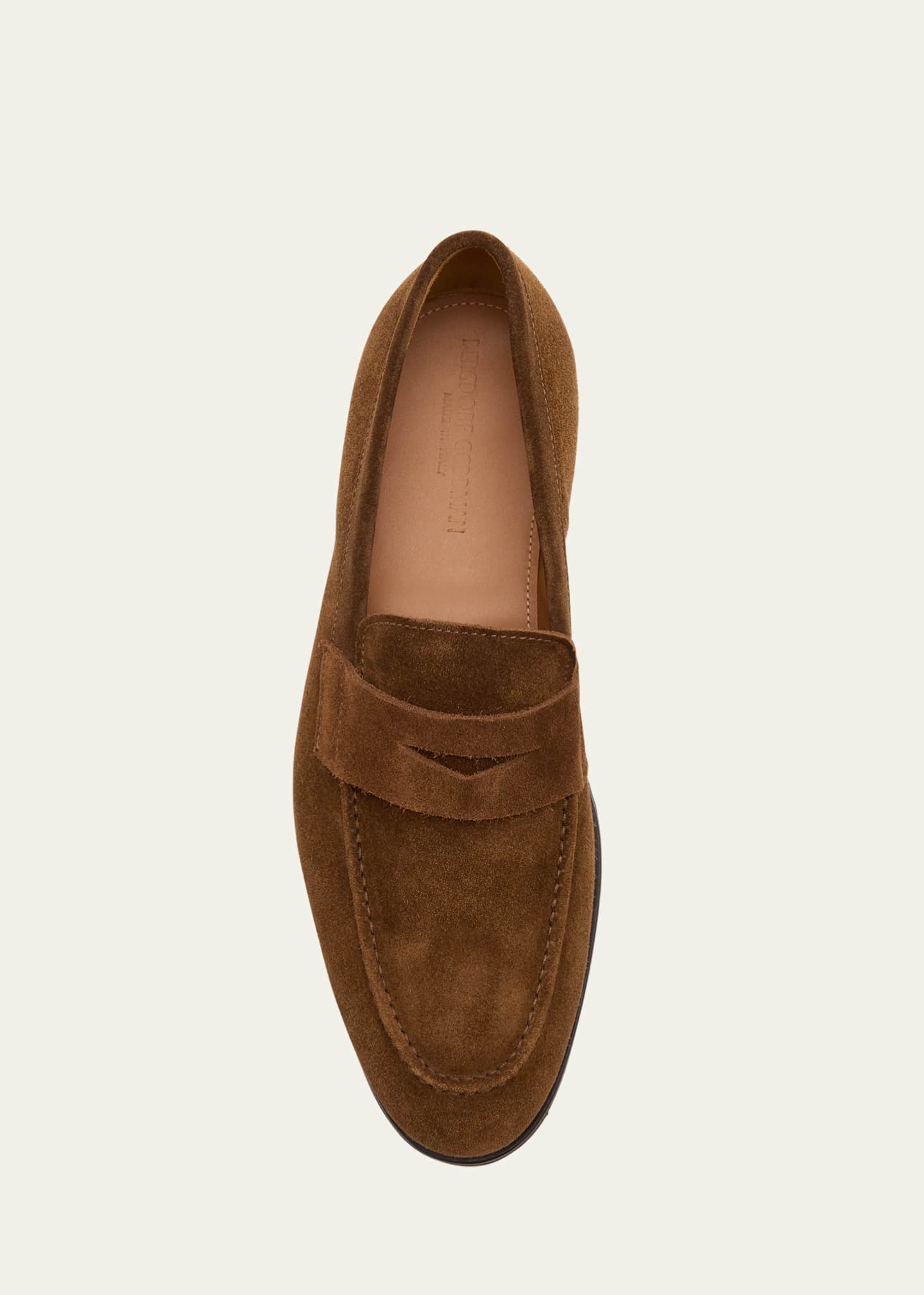 Bergdorf Goodman Men's Oiled Suede Lug Sole Penny Loafers Image 6 of 6