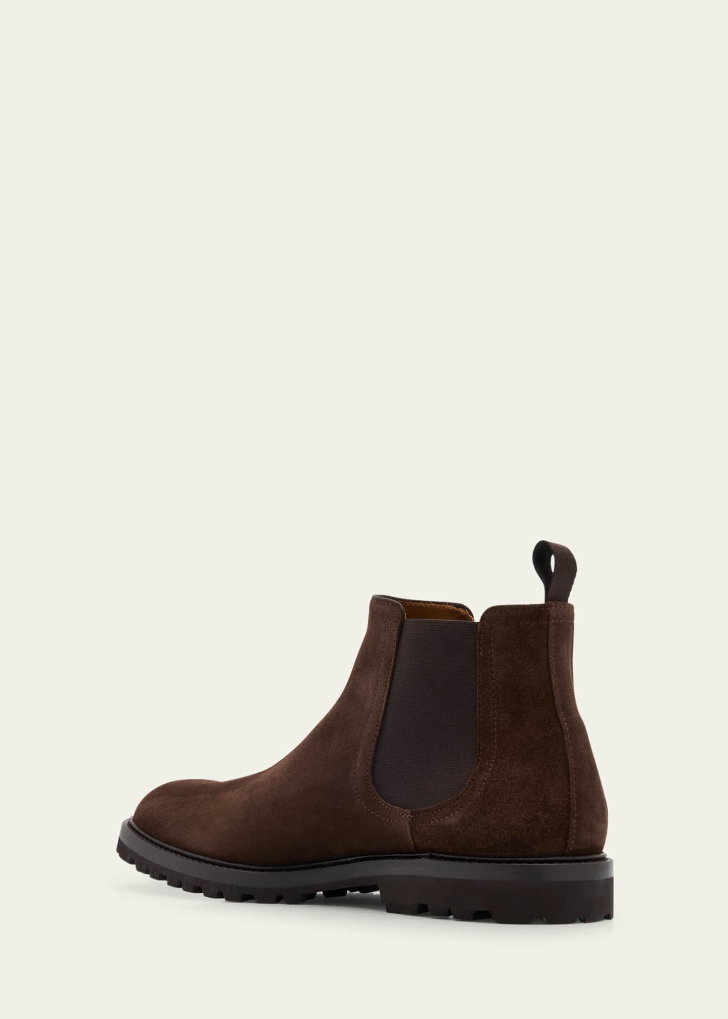Bergdorf Goodman Men's Oiled Suede Lug Sole Chelsea Boots Image 4 of 6