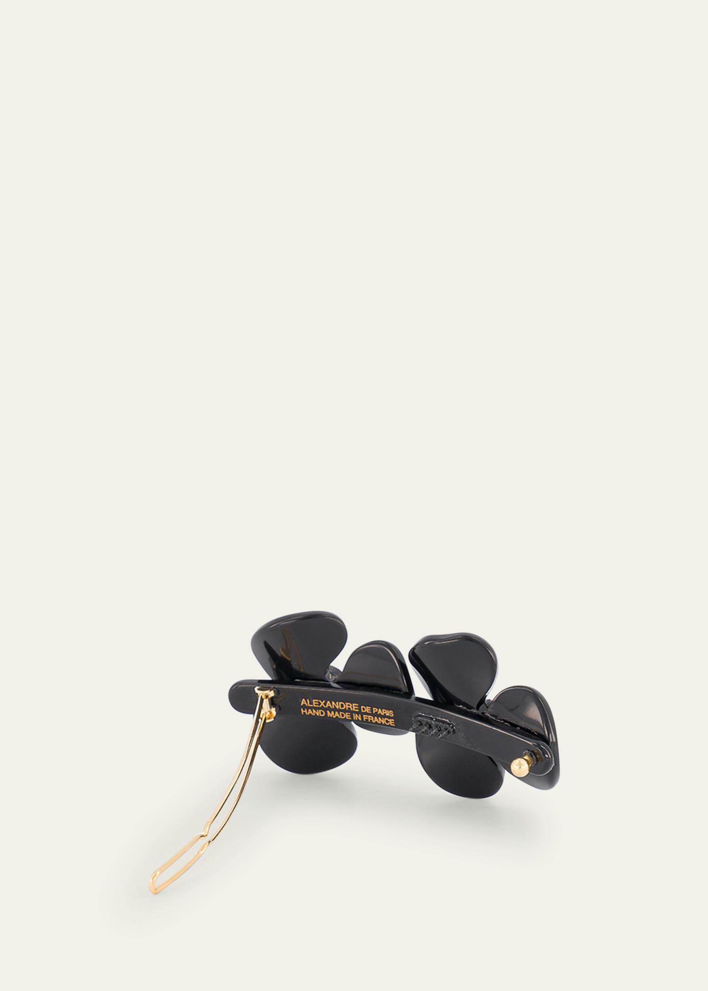 Barrette (diadème) En Velours Brodé De Fleurs - Marque Alexandra - Occasion - Taille Unique