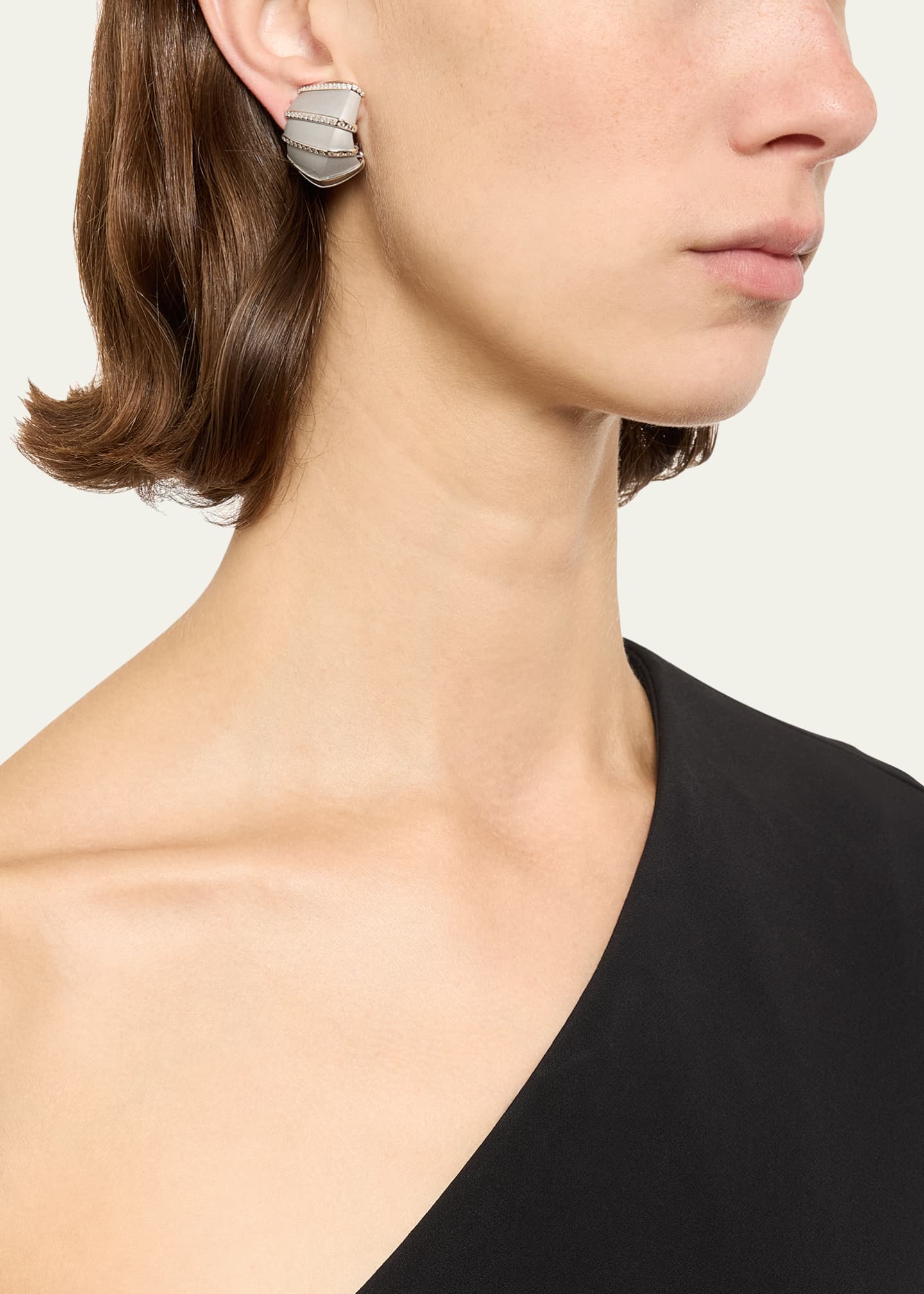 Vhernier Ardis Aluminum and White Gold Clip-On Earrings with Diamonds Image 2 of 4