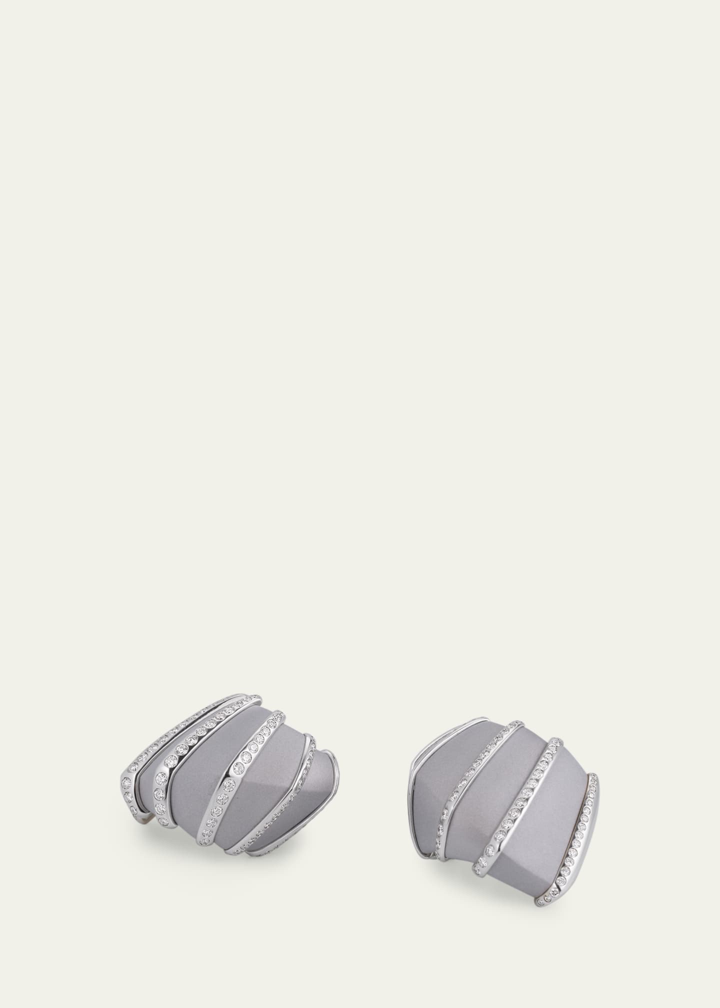 Vhernier Ardis Aluminum and White Gold Clip-On Earrings with Diamonds Image 3 of 4