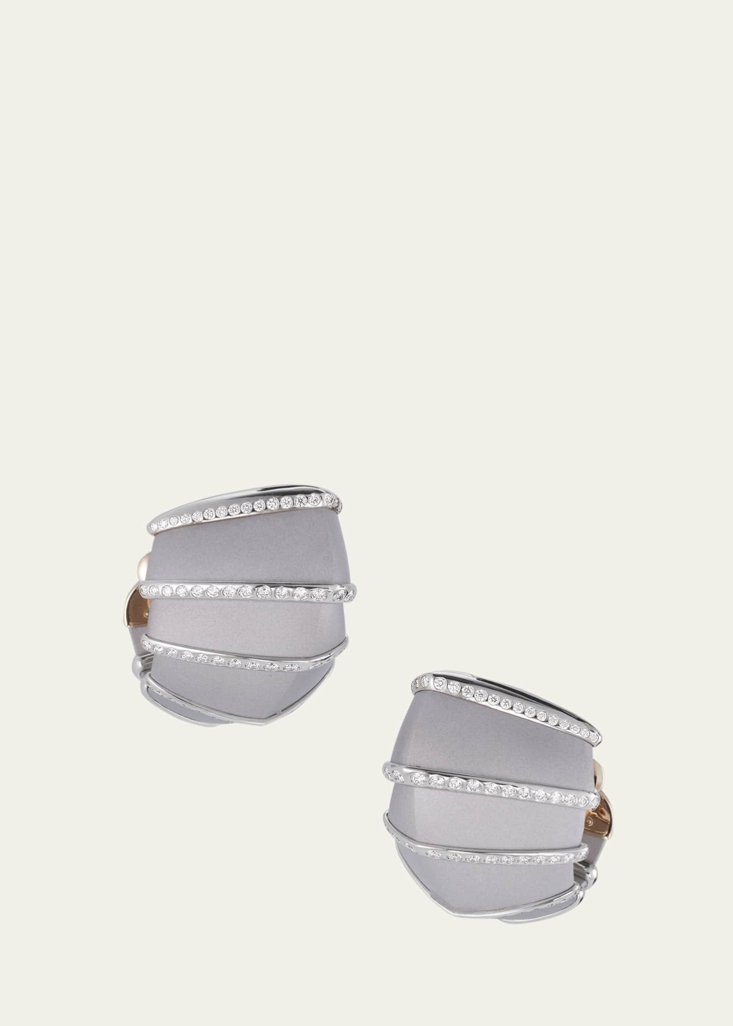 Vhernier Ardis Aluminum and White Gold Clip-On Earrings with Diamonds Image 1 of 4
