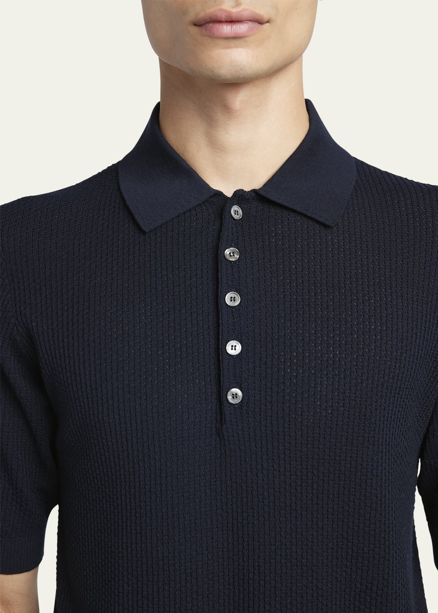 14-Gauge Crepe Cotton Polo Shirt