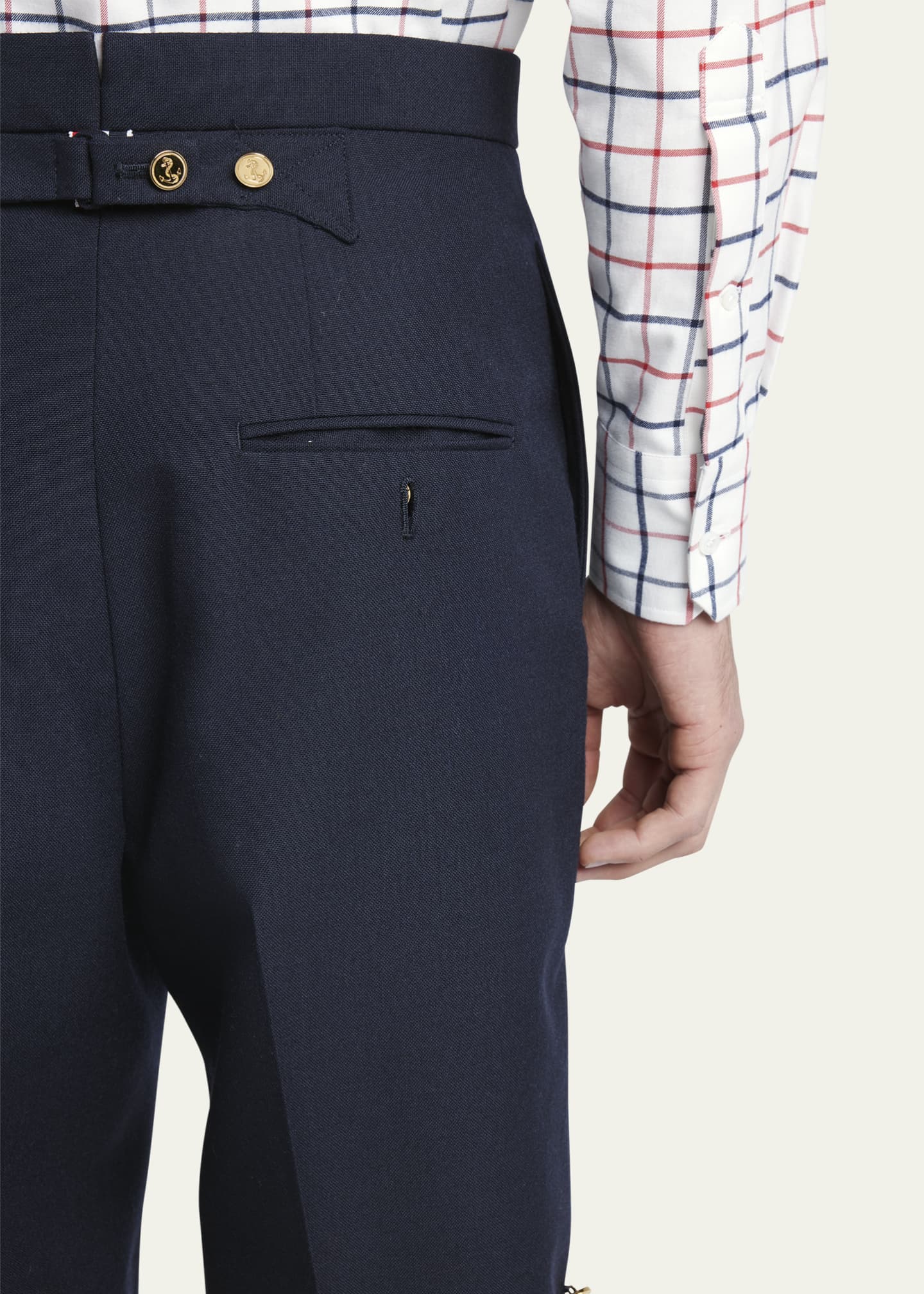 Thom Browne Men's Crisp Wool Backstrap Shorts Image 5 of 5