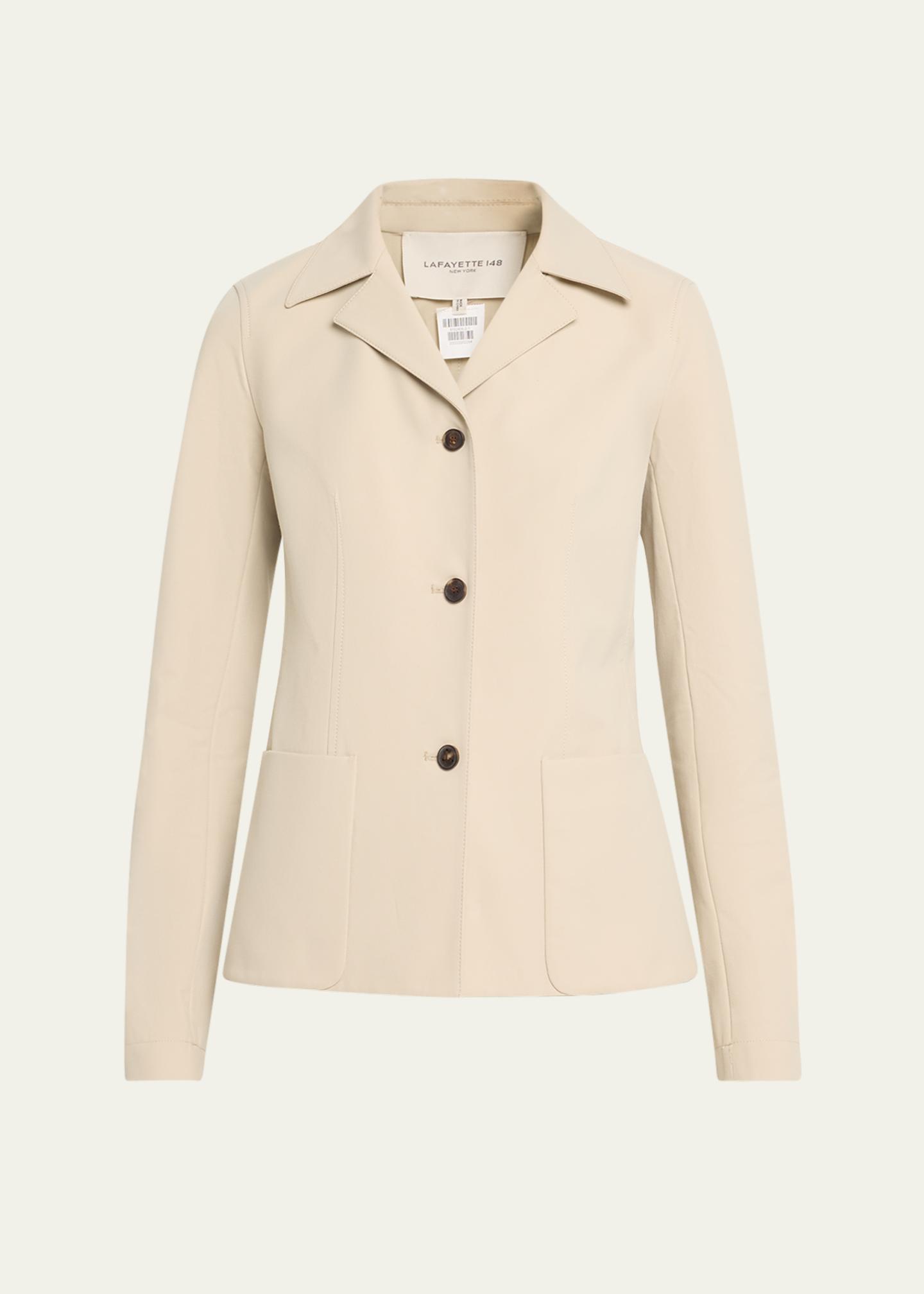 Lafayette 148 New York Notched-Lapel Techno Stretch Twill Jacket 