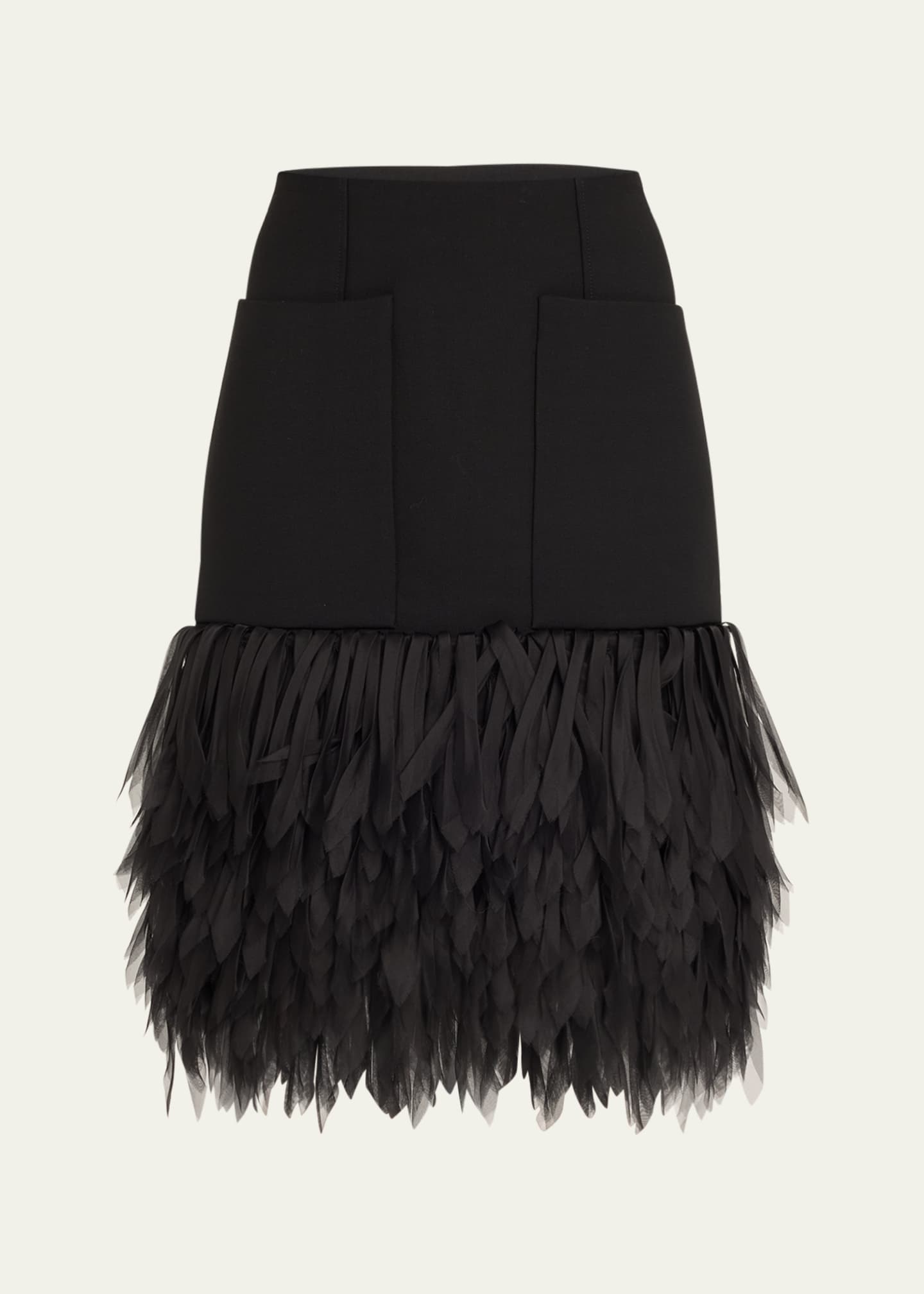 Stella McCartney Tiered Feather Effect Wool Skirt Bergdorf Goodman