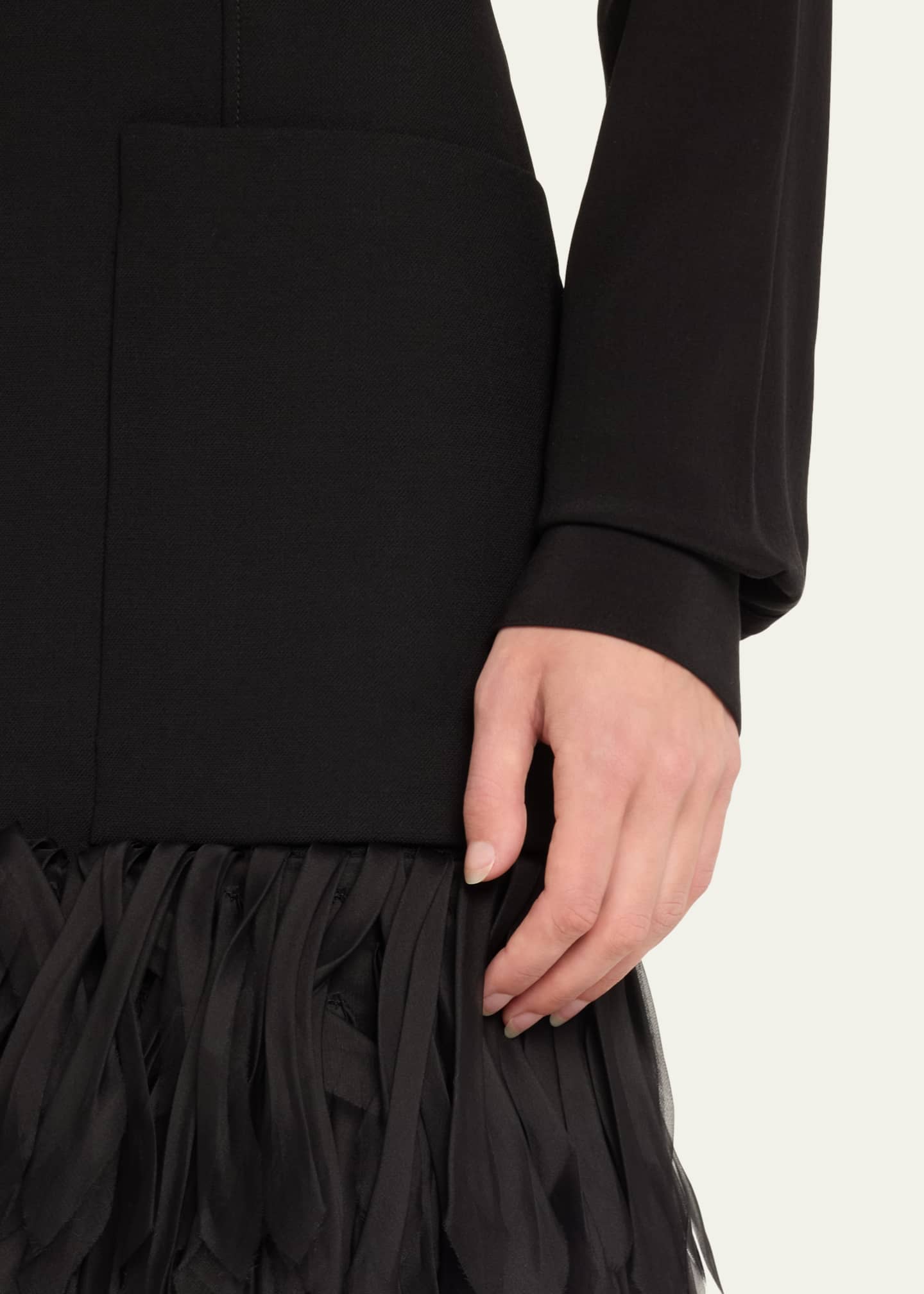 Stella McCartney Tiered Feather Effect Wool Skirt Bergdorf Goodman