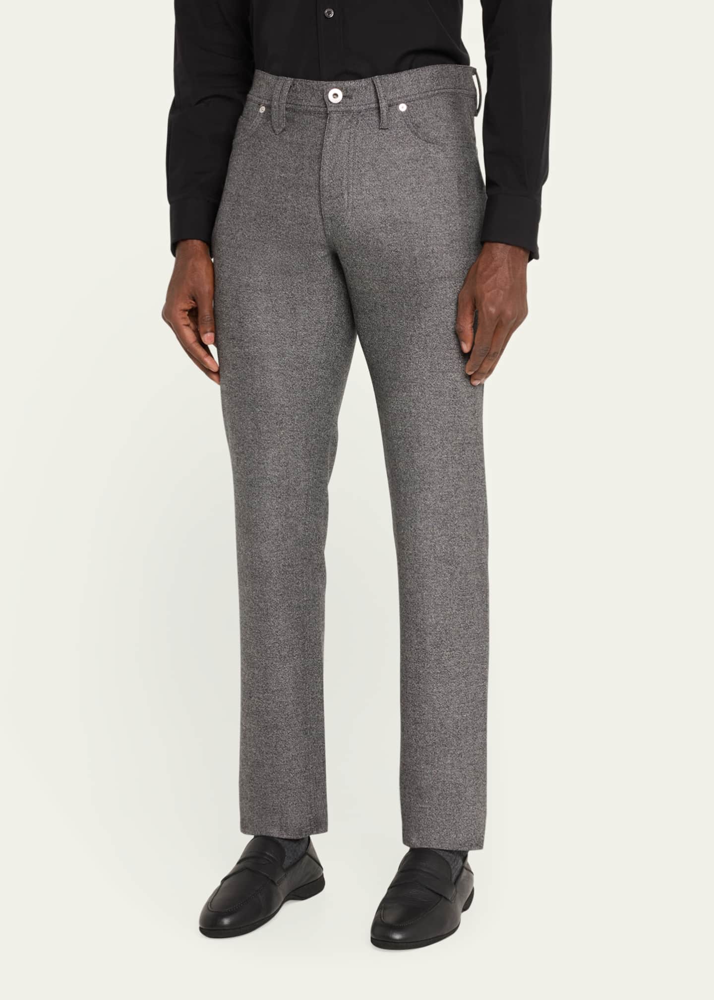 Brioni Men's Meribel Wool Flannel 5-Pocket Pants Image 4 of 5