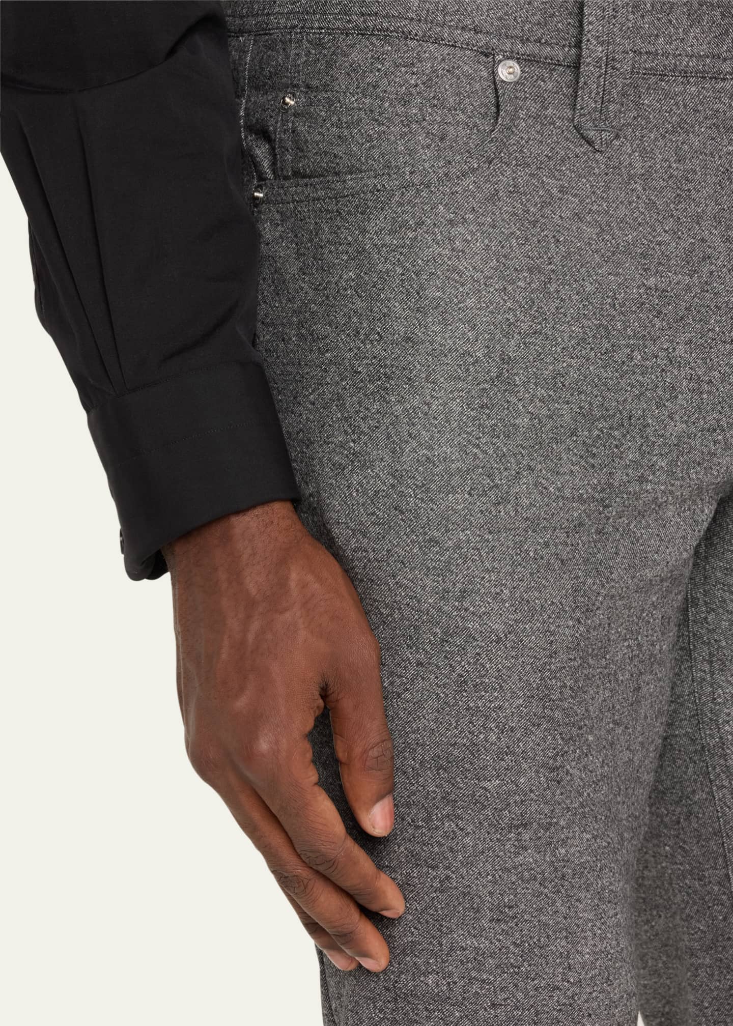 Brioni Men's Meribel Wool Flannel 5-Pocket Pants Image 5 of 5