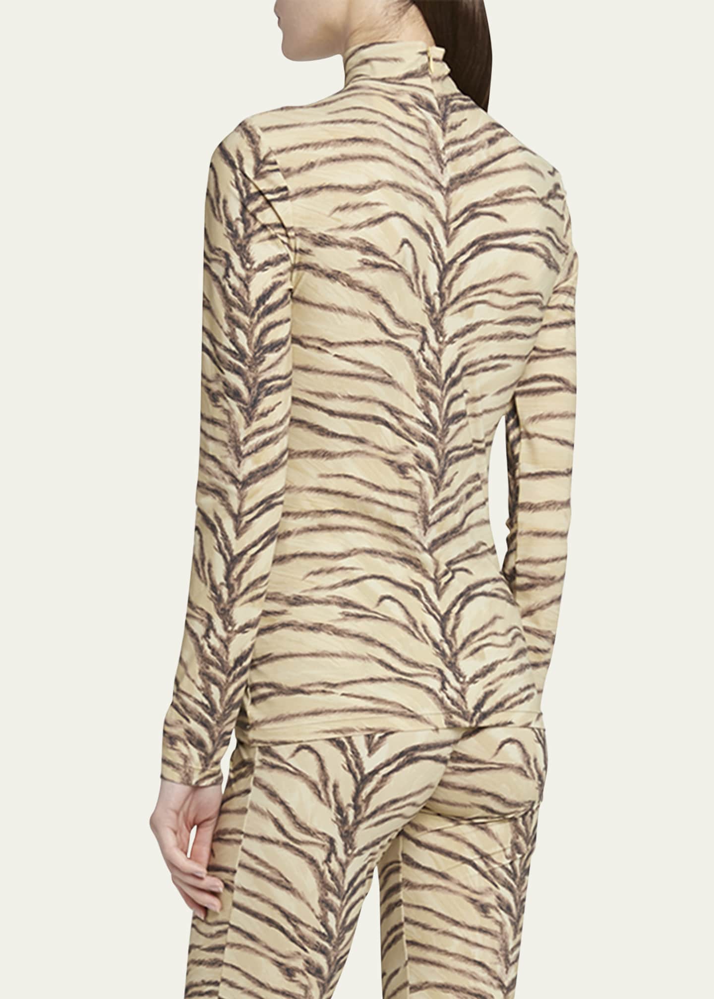 Stella McCartney Tiger Print Turtleneck Top Image 3 of 5