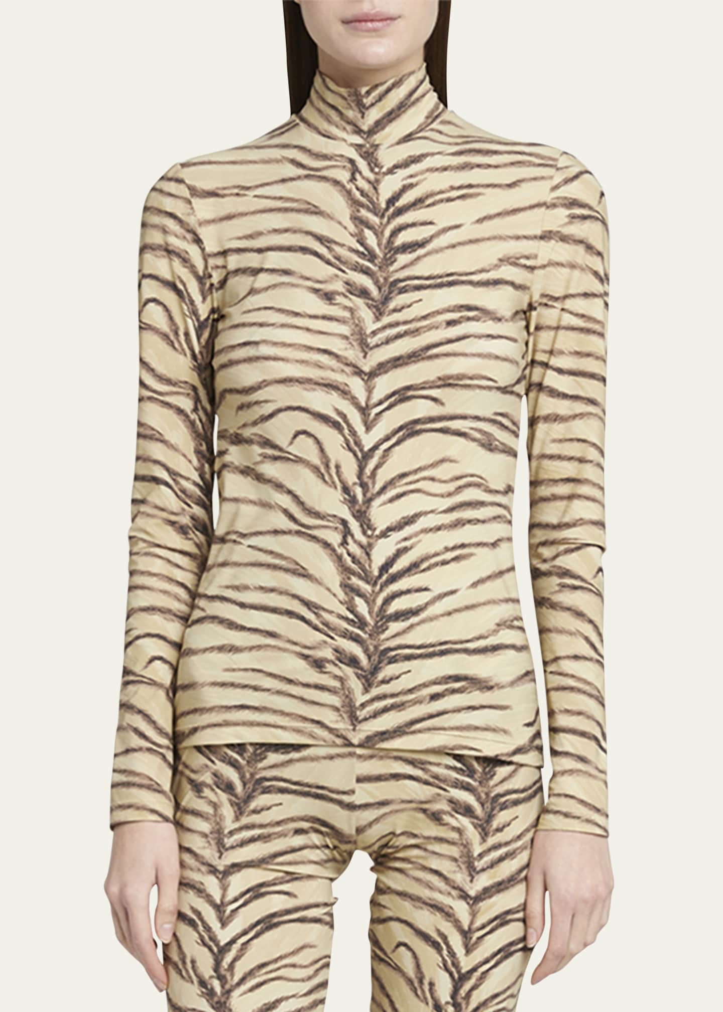 Stella McCartney Tiger Print Turtleneck Top Image 4 of 5