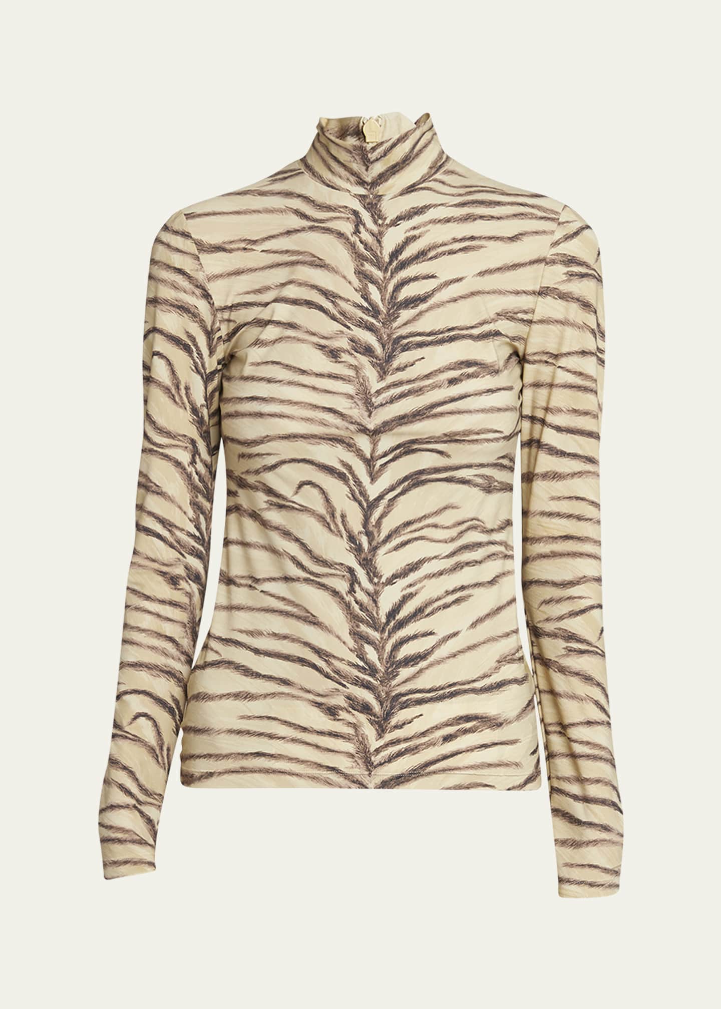 Stella McCartney Tiger Print Turtleneck Top Image 1 of 5