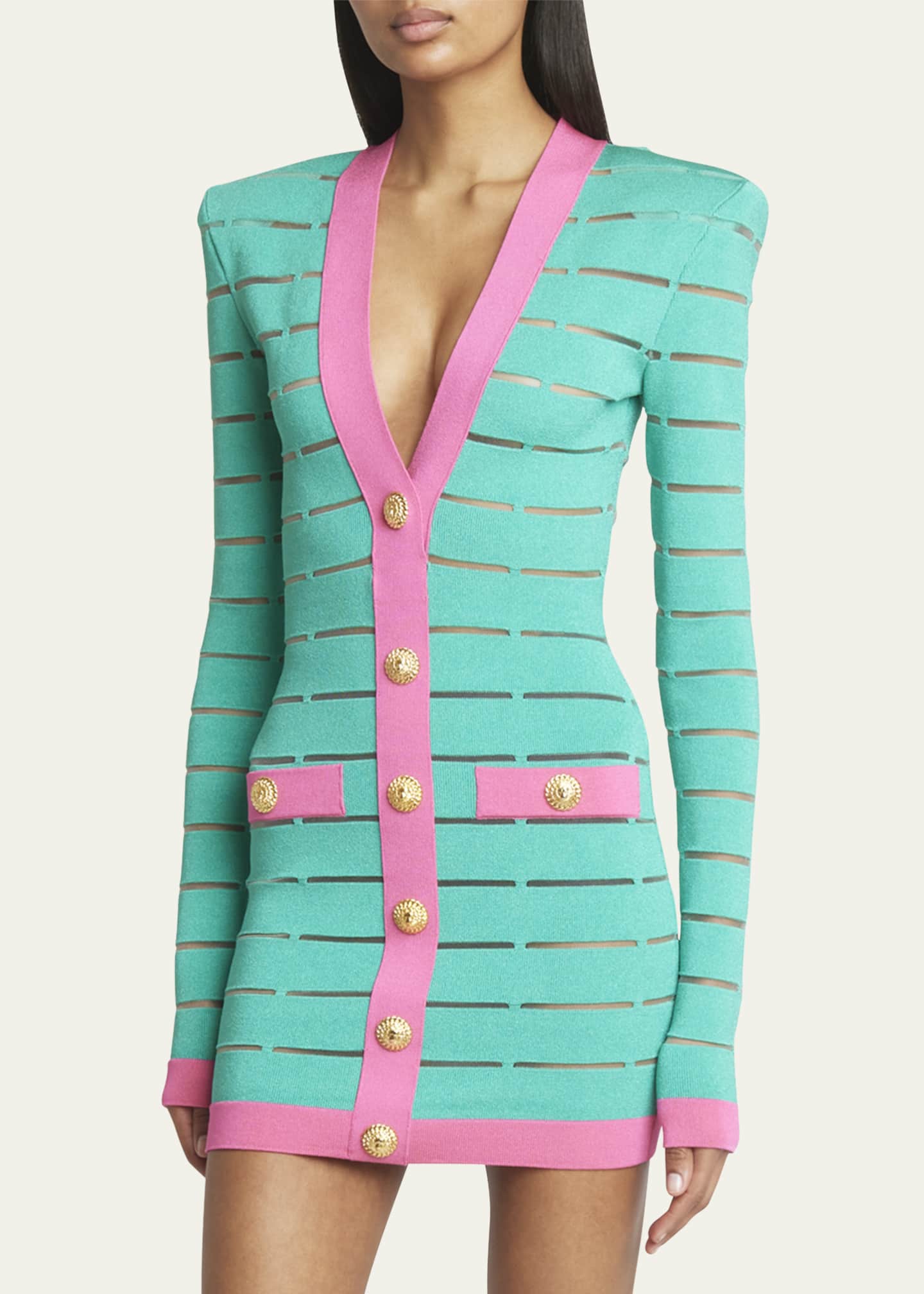 Balmain neon dress clearance
