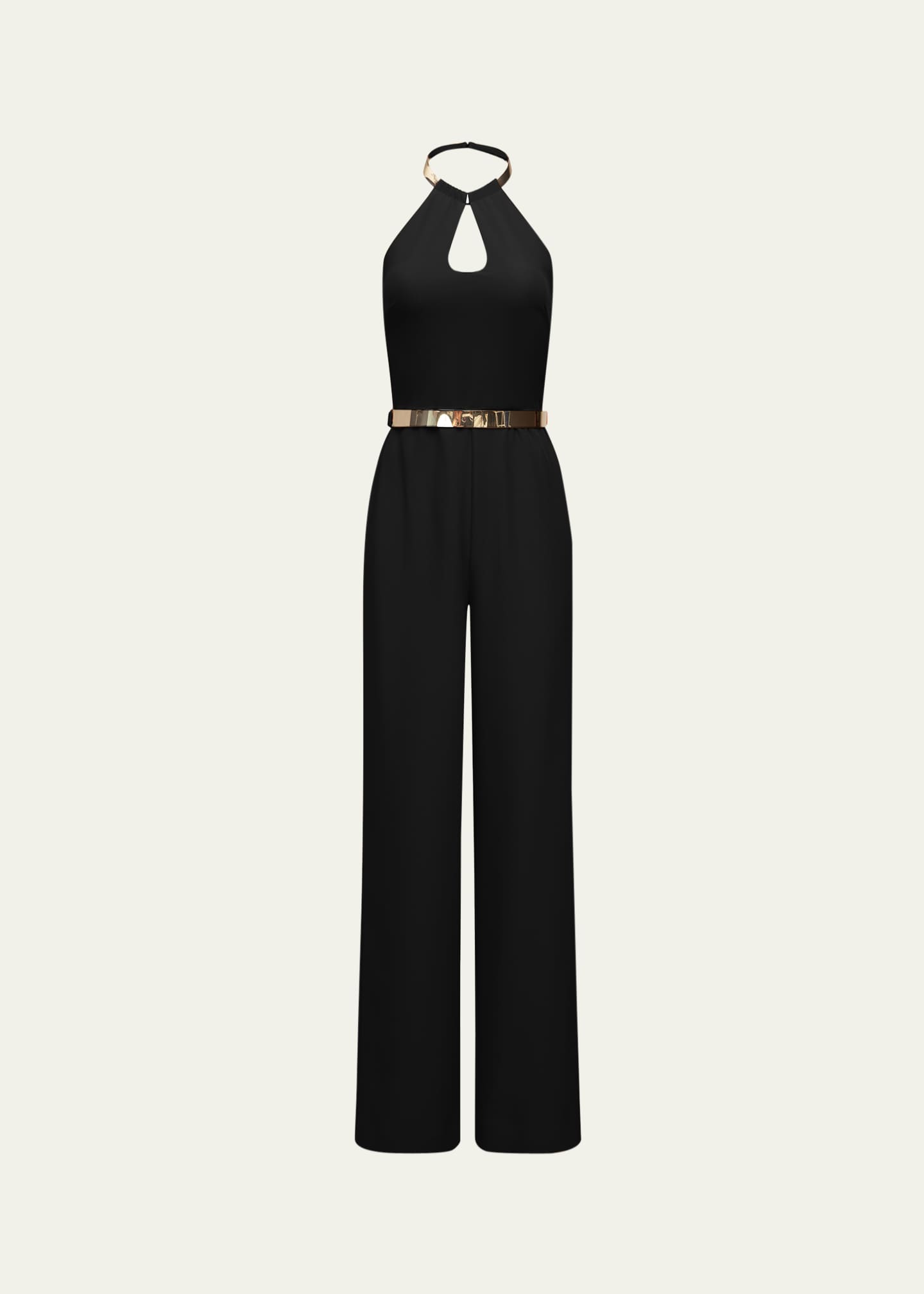 ホルターネック★カットアウト★ジャンプスーツ★ HALSTON Halston Oki Cutout Stretch Crepe Halter Jumpsuit - Bergdorf