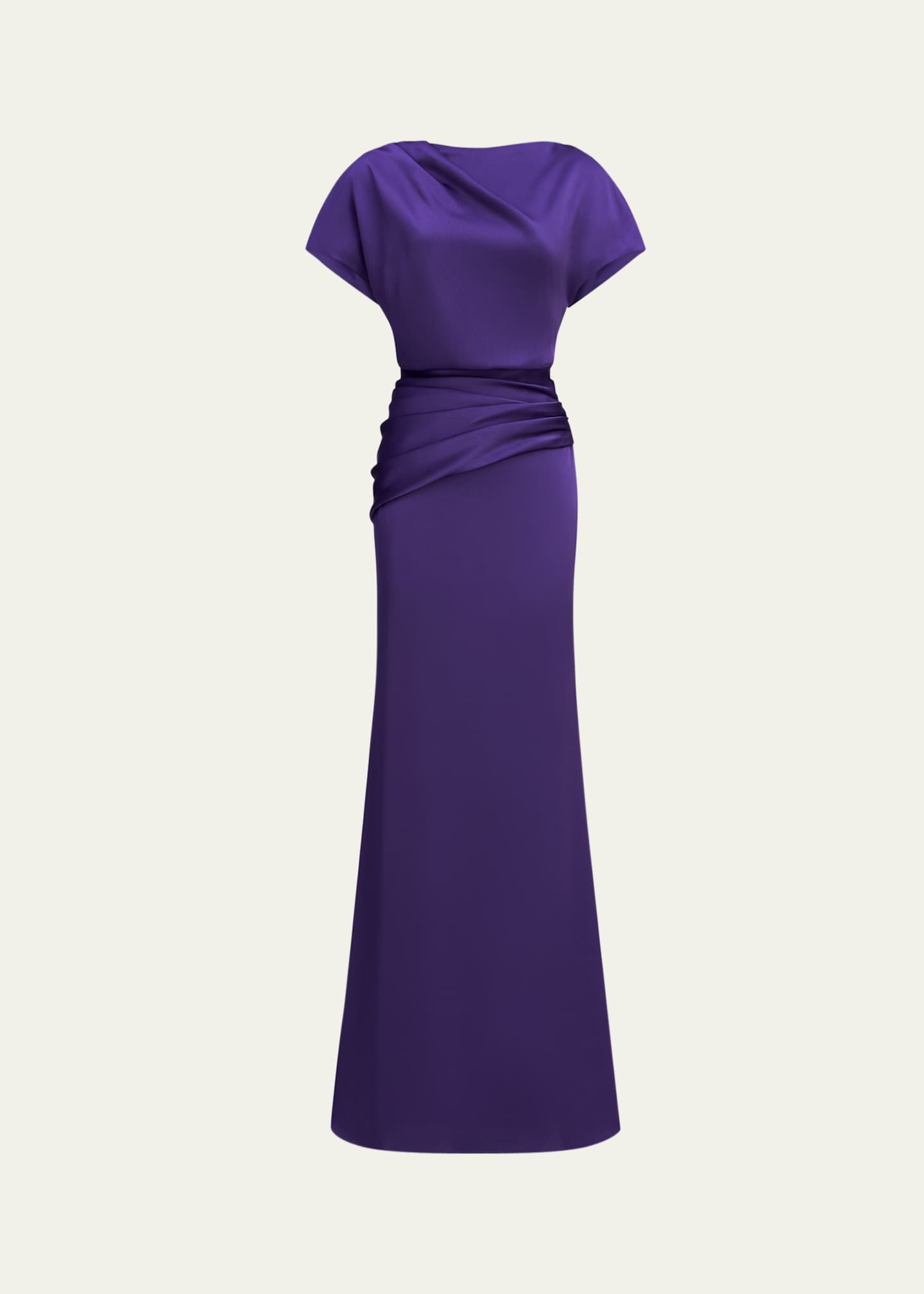 Halston Draped Satin Trumpet Gown - Bergdorf Goodman