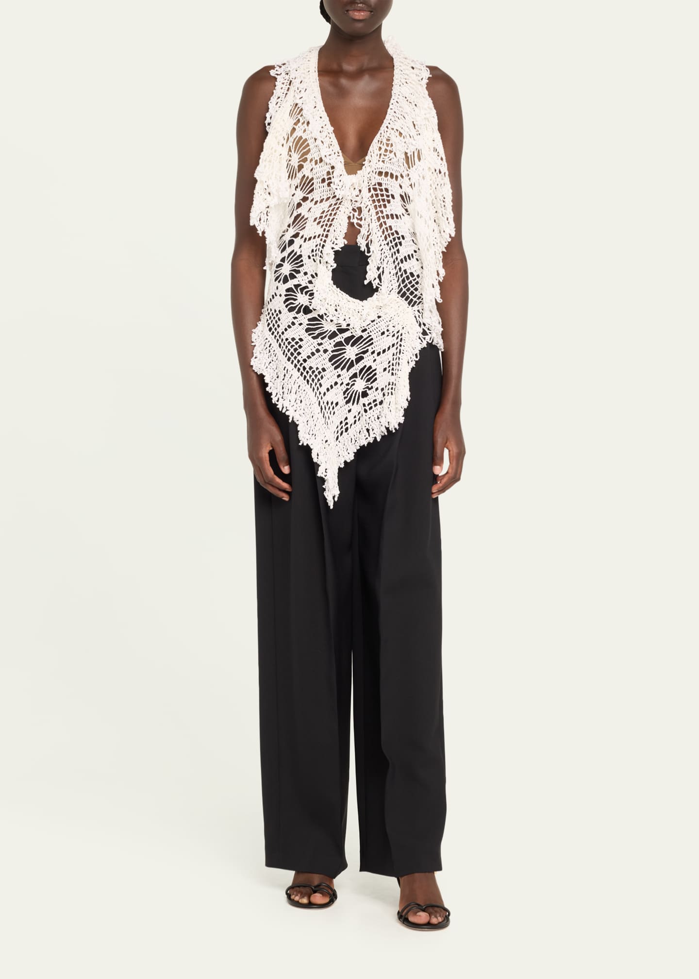 Diotima Drift Asymmetric Crochet Halter Top Image 2 of 5
