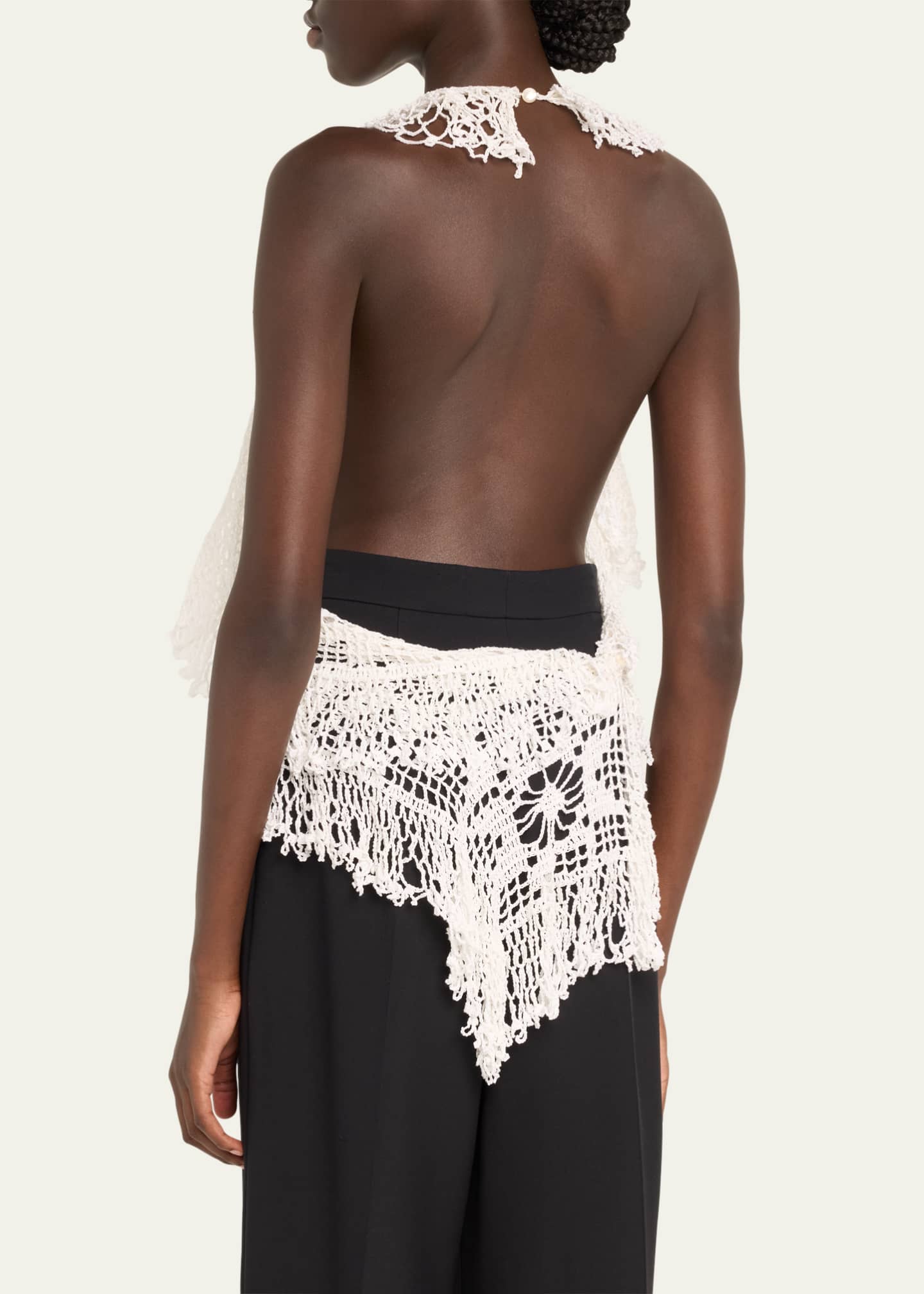 Diotima Drift Asymmetric Crochet Halter Top Image 3 of 5