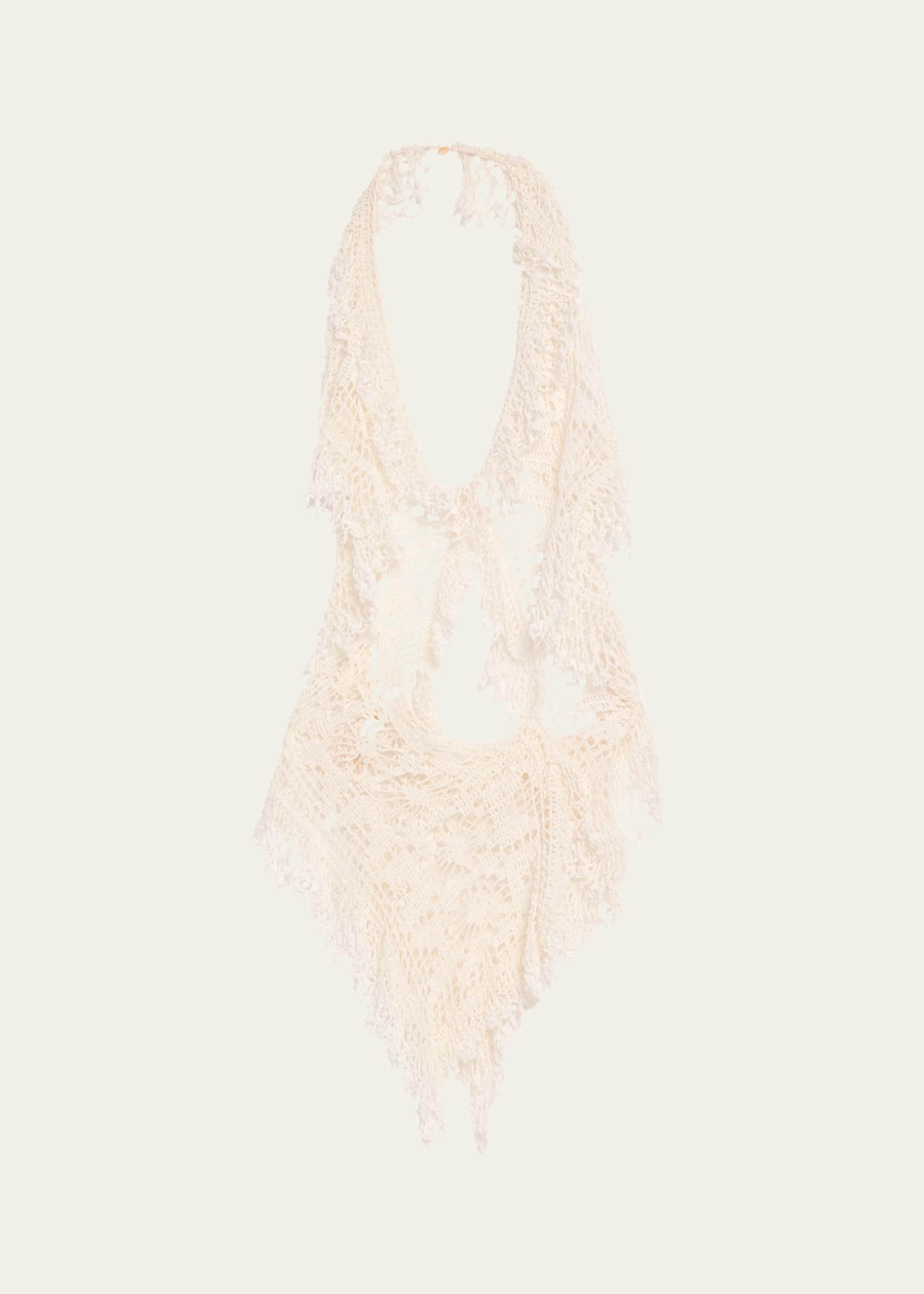 Diotima Drift Asymmetric Crochet Halter Top Image 1 of 5