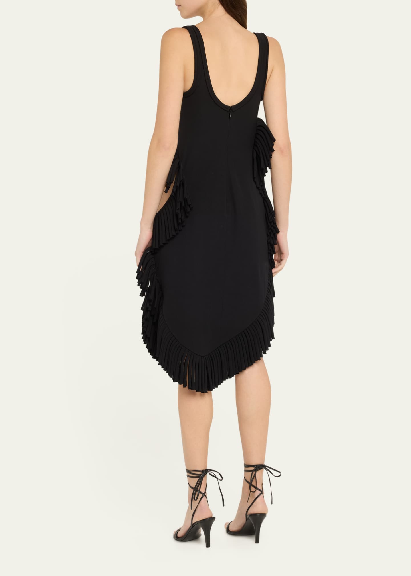 Fringe Detail Cutout Long Sleeve Dress
