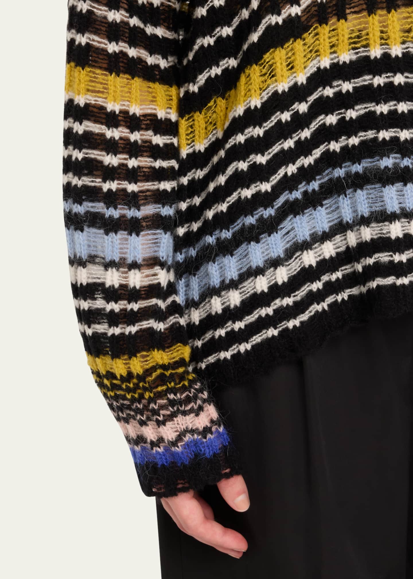 ZANKOV Stephen Striped Boucle Knit V Neck Cardigan Bergdorf Goodman