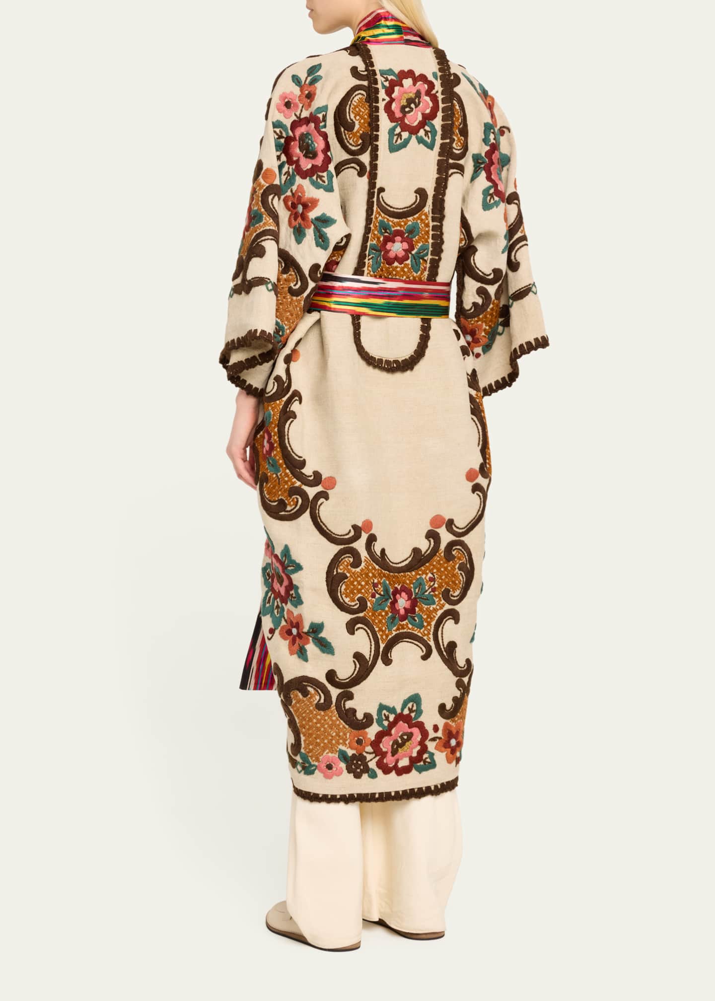 Rianna + Nina Floral Embroidered Self-Tie Kimono Image 3 of 5