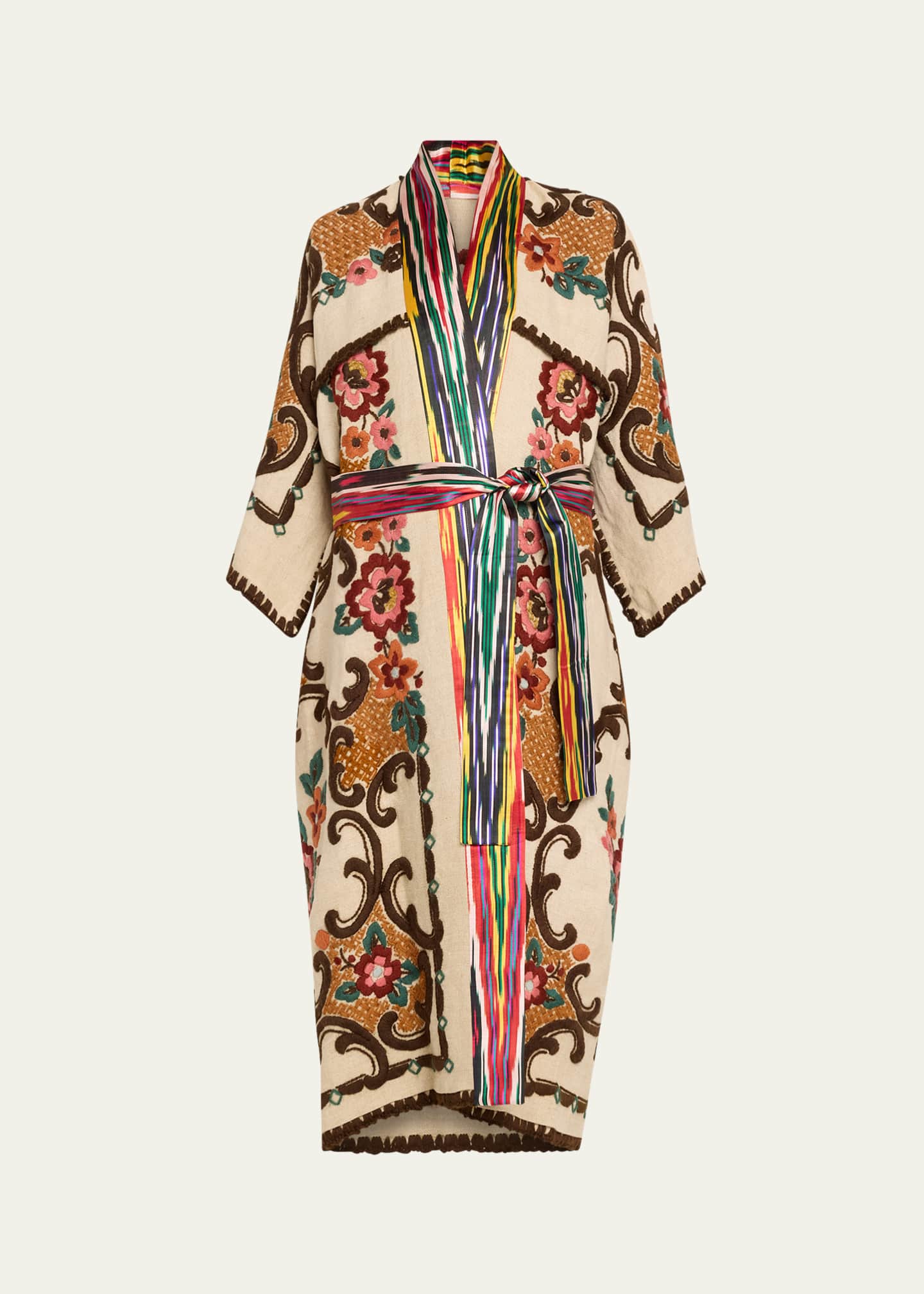 Self tie floral kimono maxi dress sale