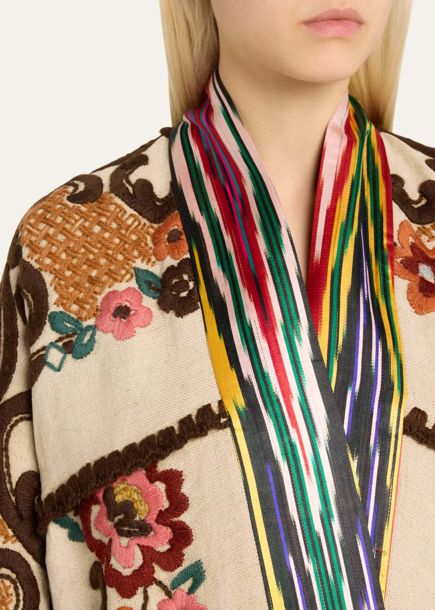 Rianna + Nina Floral Embroidered Self-Tie Kimono Image 5 of 5