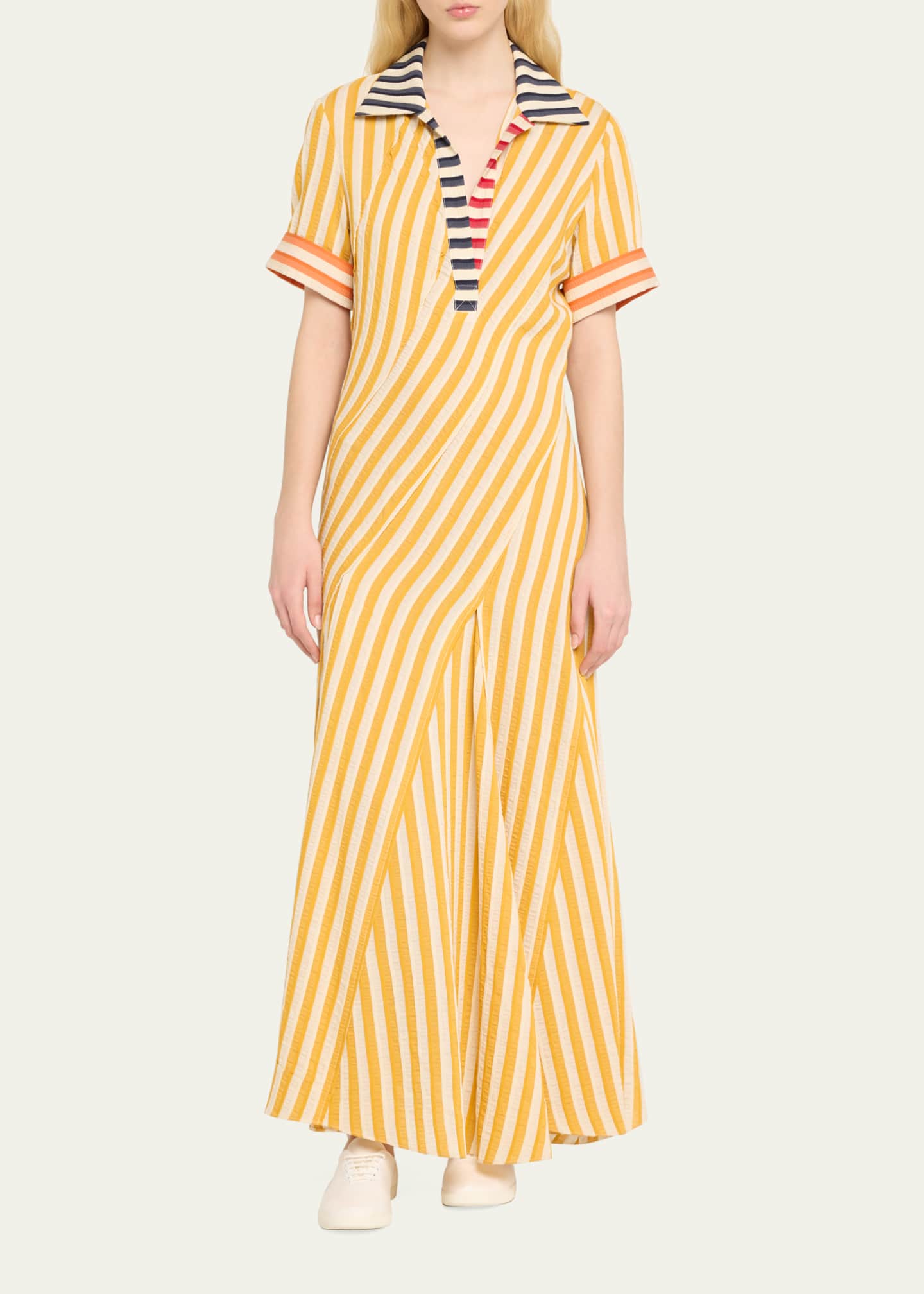 Rosie Assoulin Plot Twist Multi-Striped Polo Dress Image 2 of 5