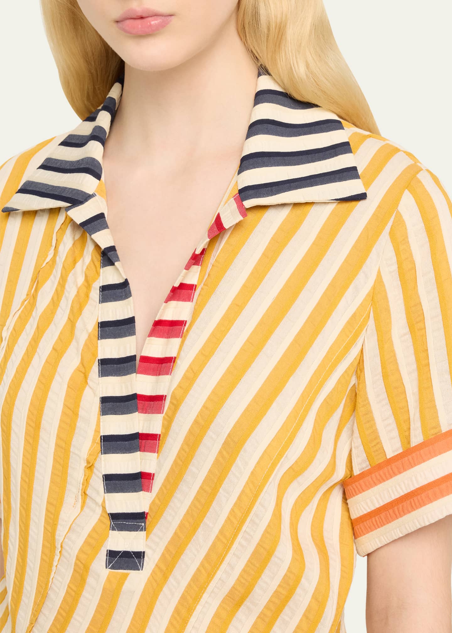 Rosie Assoulin Plot Twist Multi-Striped Polo Dress Image 5 of 5