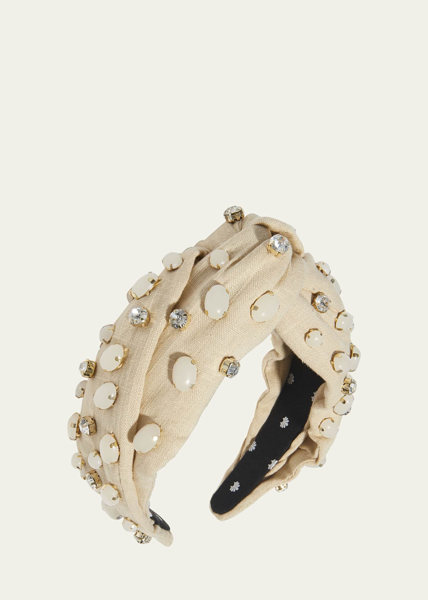 Lele Sadoughi Greta Embellished Linen Headband