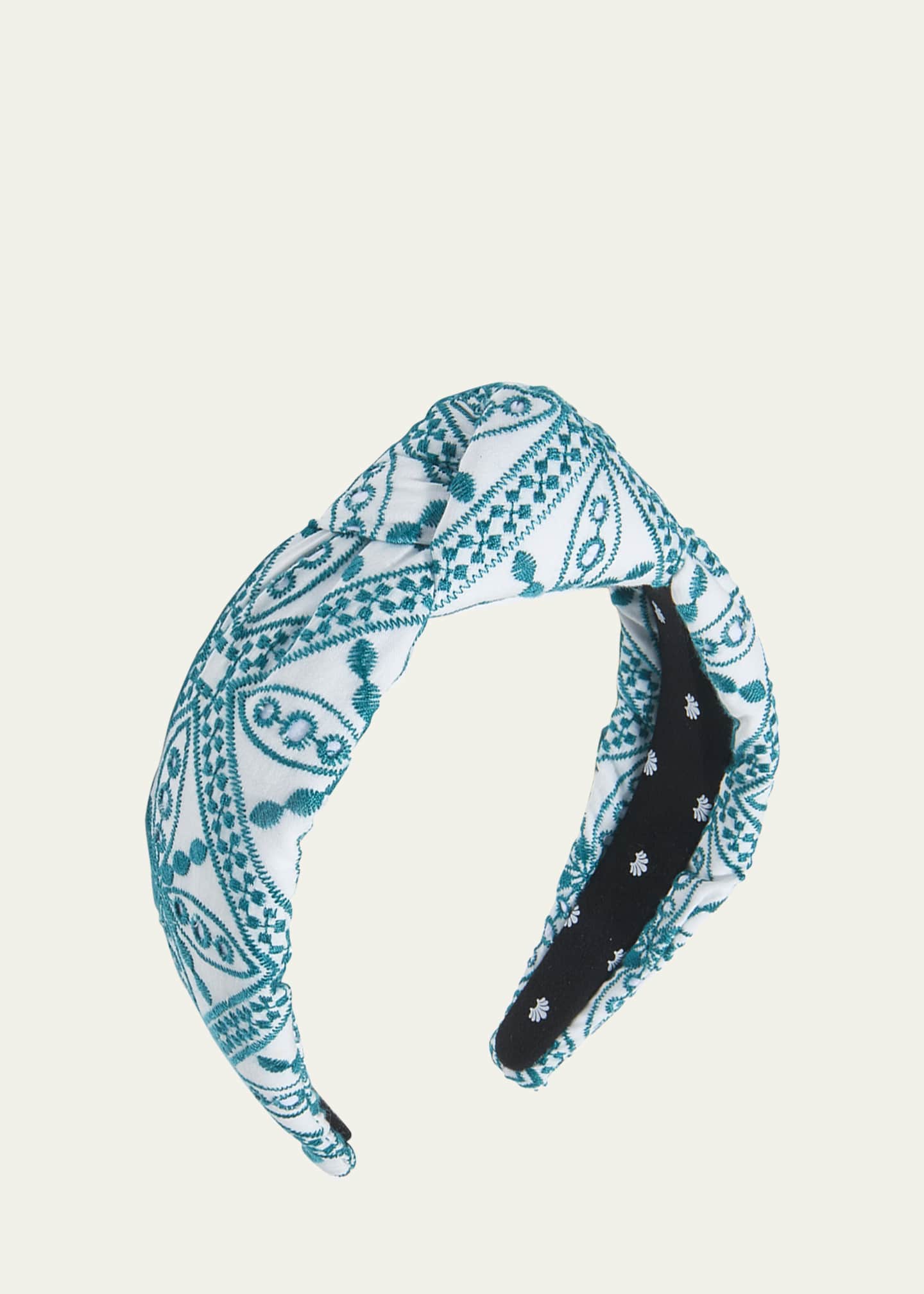 Lele Sadoughi Embroidered Knotted Headband