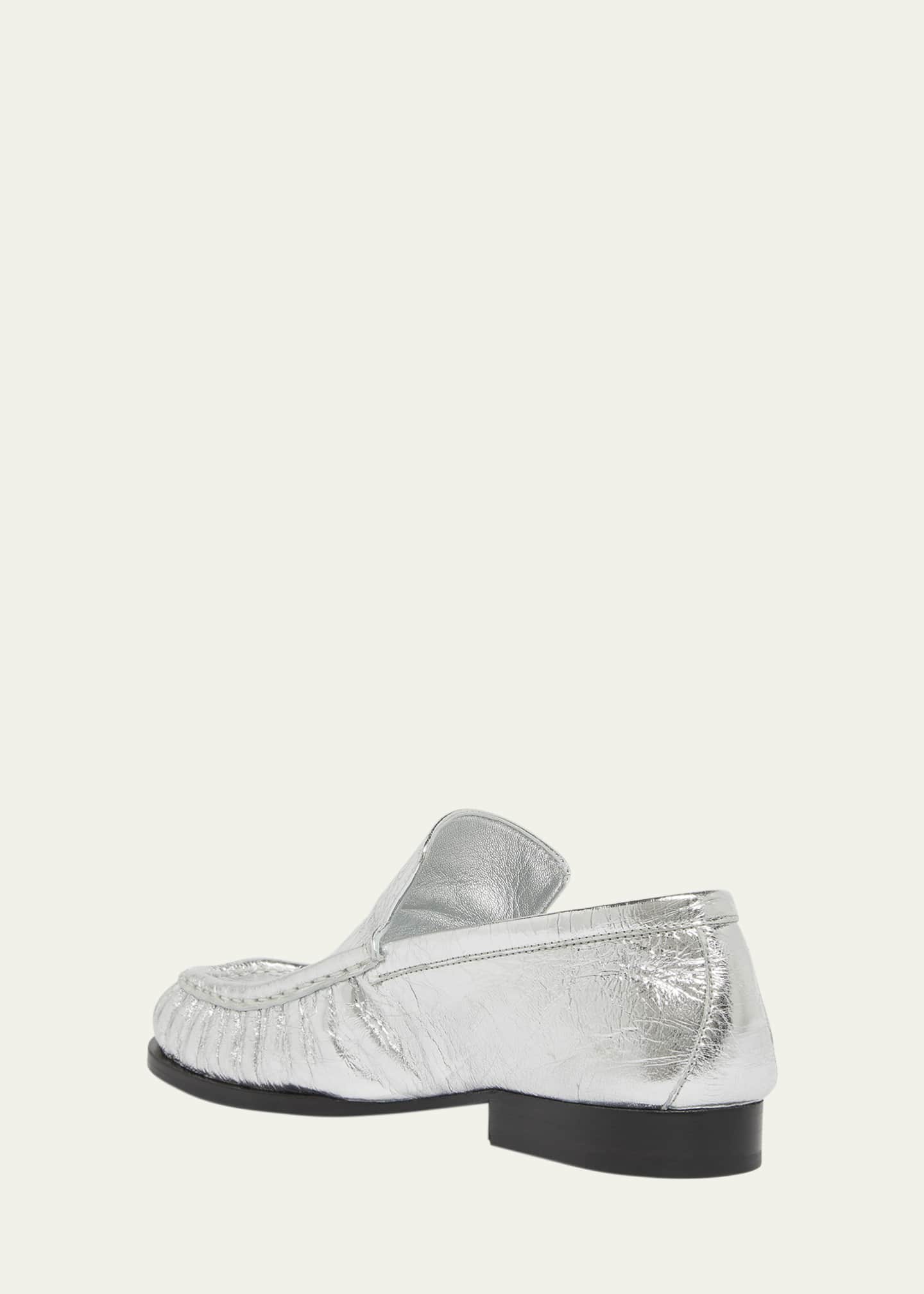 Dries Van Noten Metallic Leather Slip-On Loafers - Bergdorf Goodman