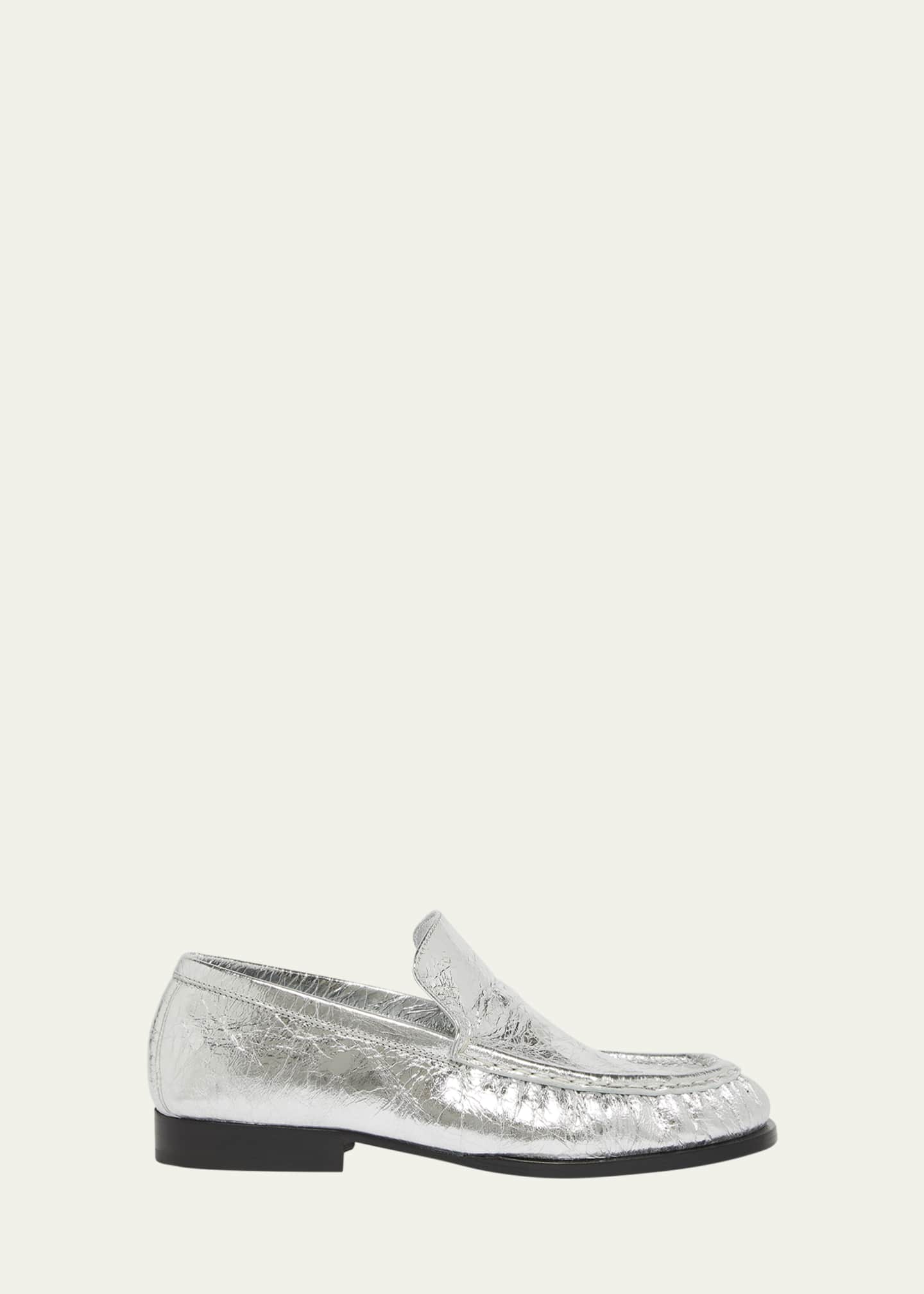 Dries Van Noten Metallic Leather Slip-On Loafers - Bergdorf Goodman