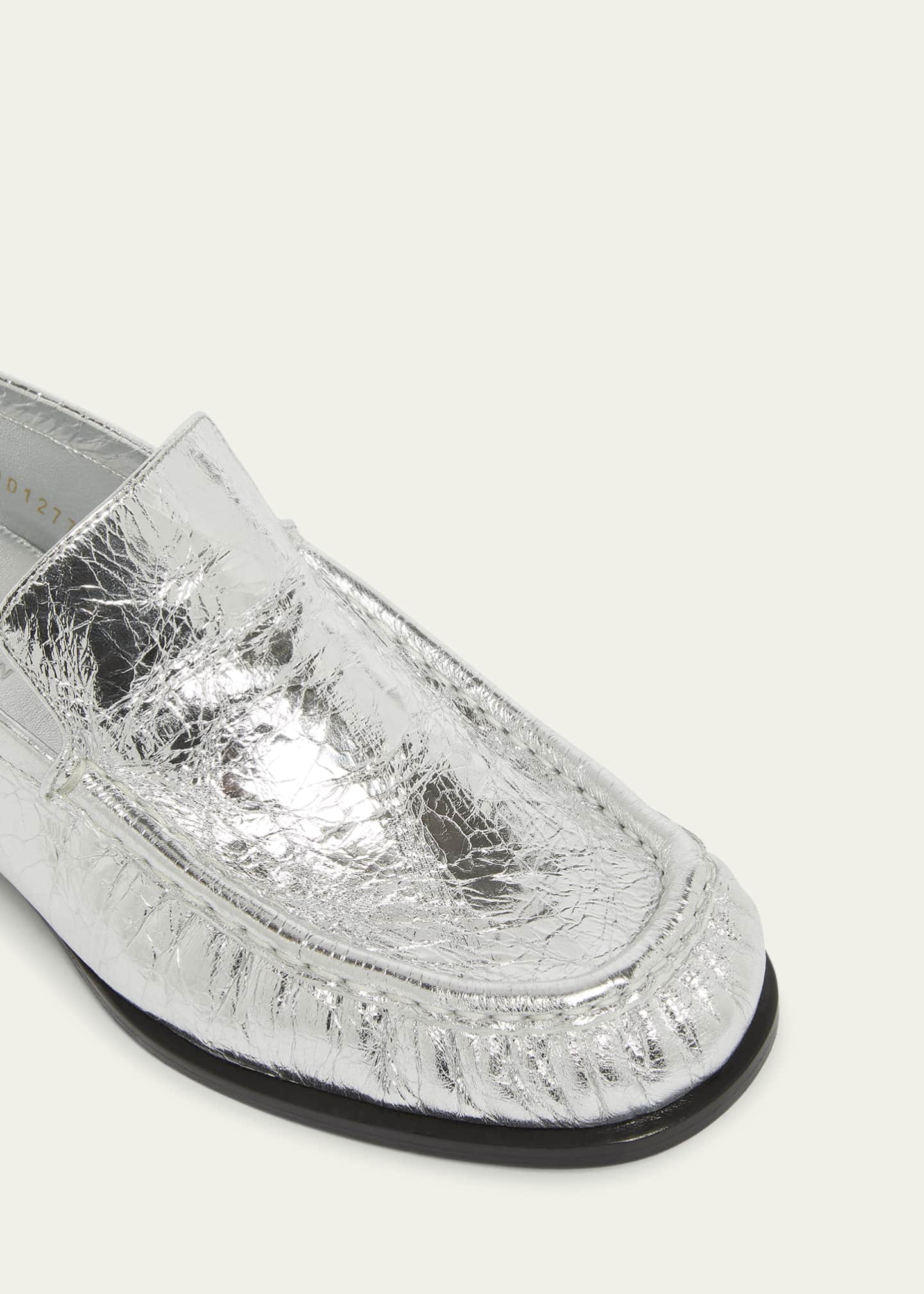 Dries Van Noten Metallic Leather Slip-On Loafers - Bergdorf Goodman