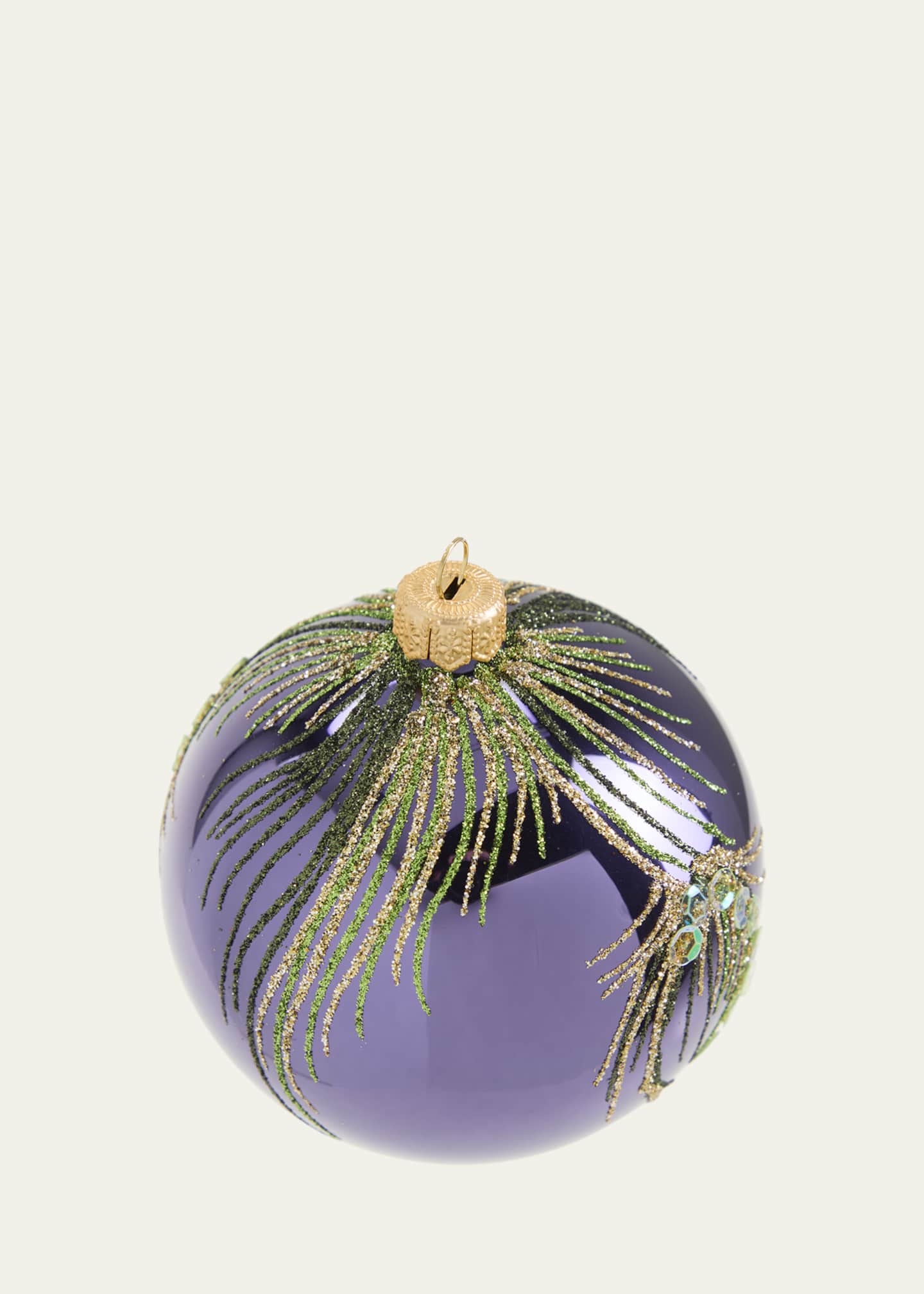Bergdorf Goodman Dark Purple Peacock Ball Ornament Bergdorf Goodman