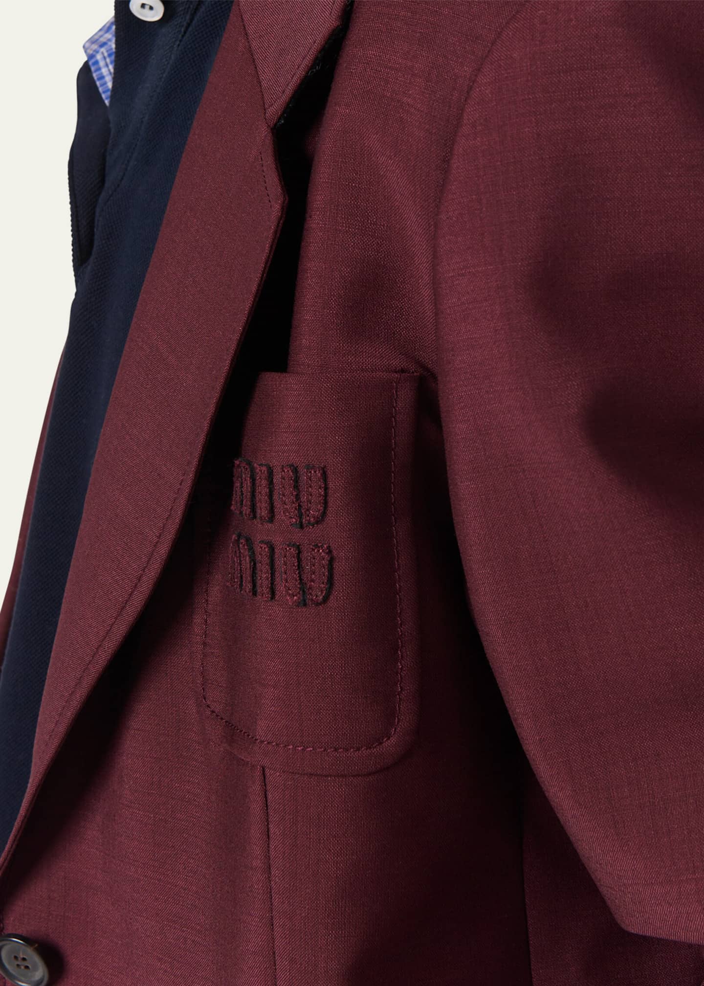 Miu Miu Long Sleeve Single Breasted Blazer Jacket - Bergdorf Goodman