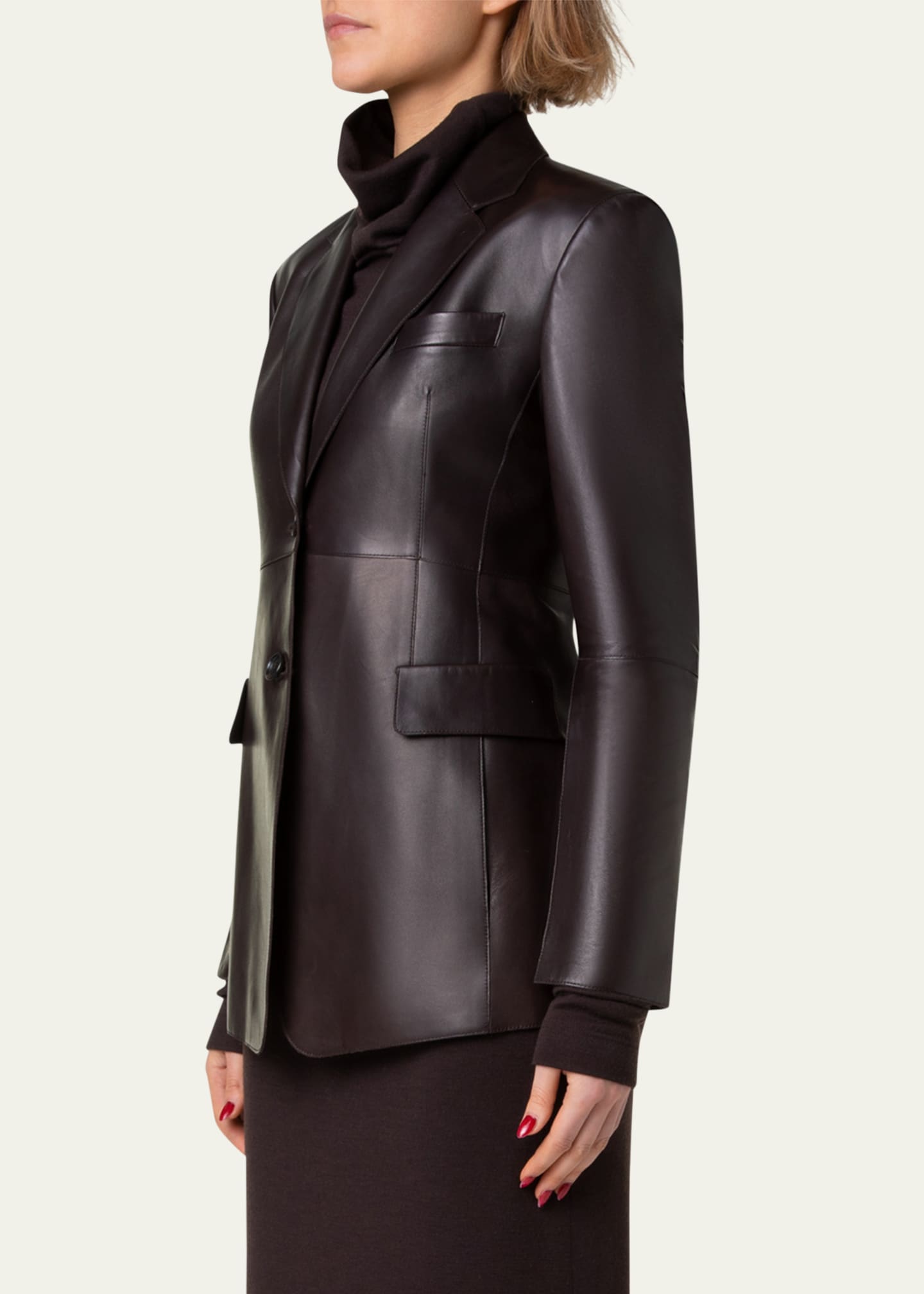 Akris Taddeo Leather Jacket Image 4 of 5