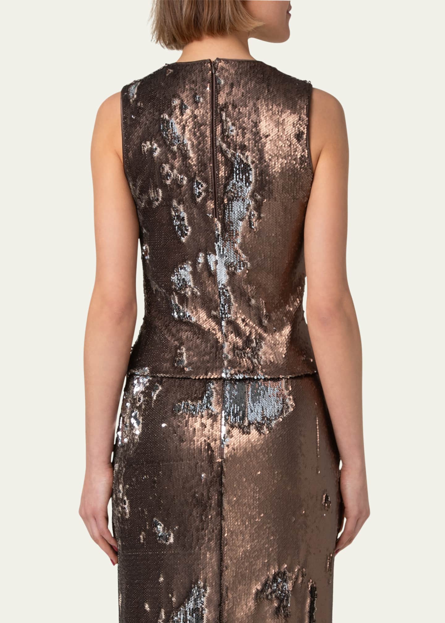 Akris Bi-Color Sequin Top Image 3 of 5